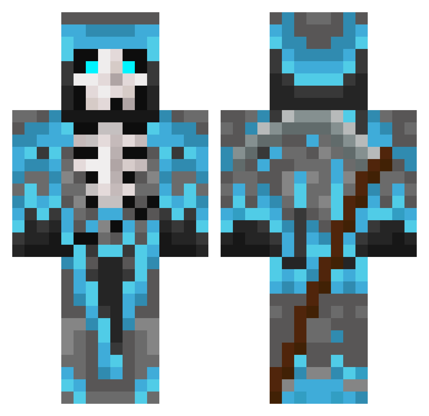 GLDonut Minecraft skin, front and back view