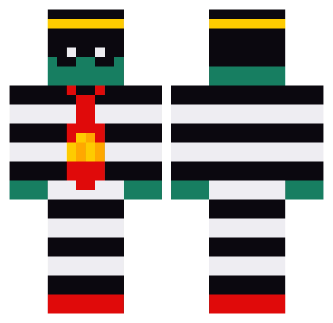 Flawlyyy Minecraft skin, front and back view
