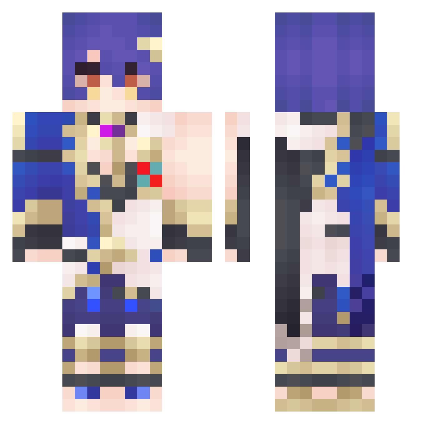 ShiroTachyon Minecraft skin, front and back view