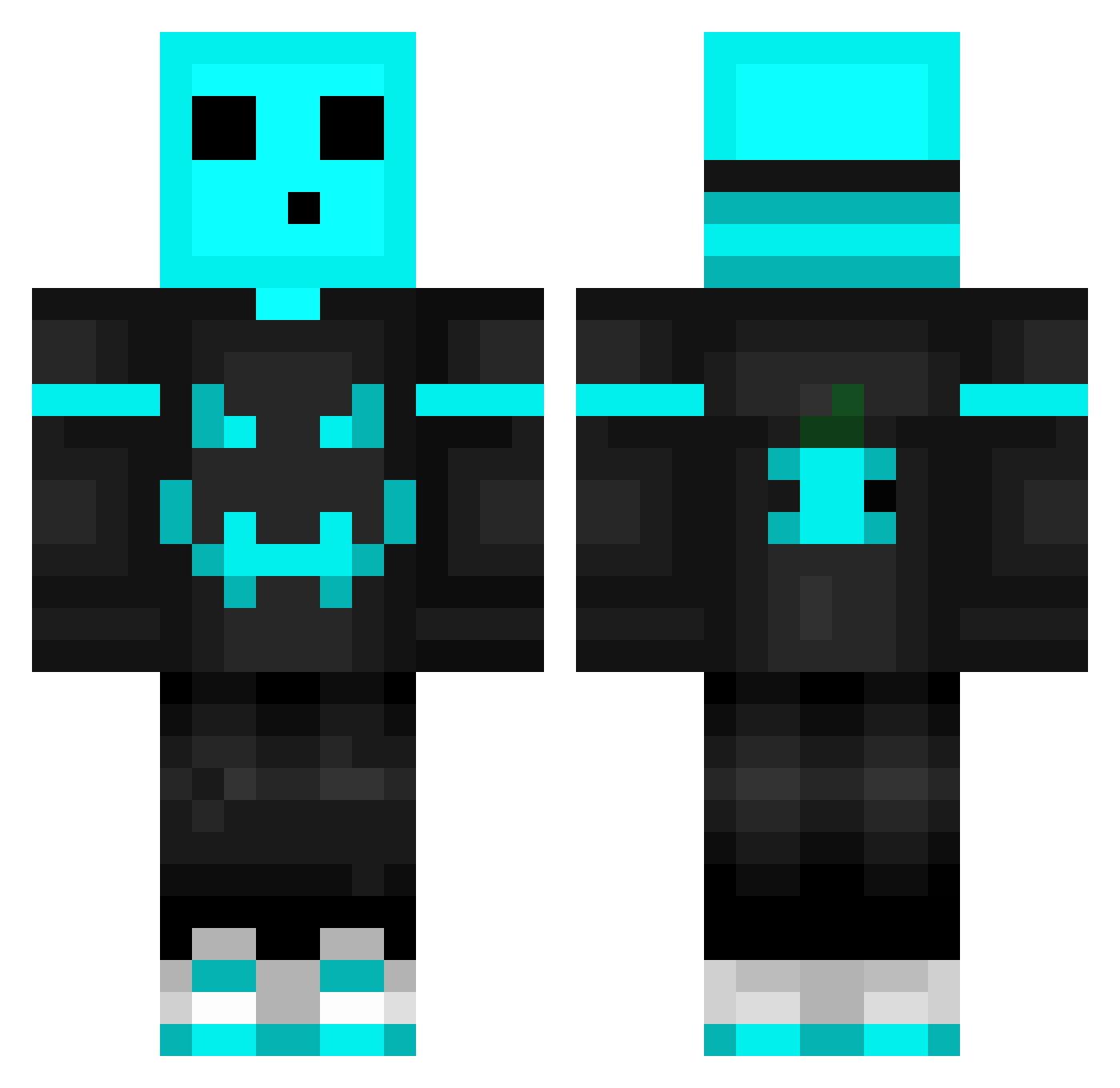 Vincy375 Minecraft skin, front and back view