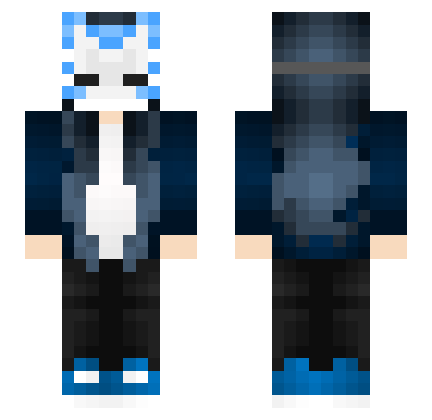 Castf Minecraft skin, front and back view