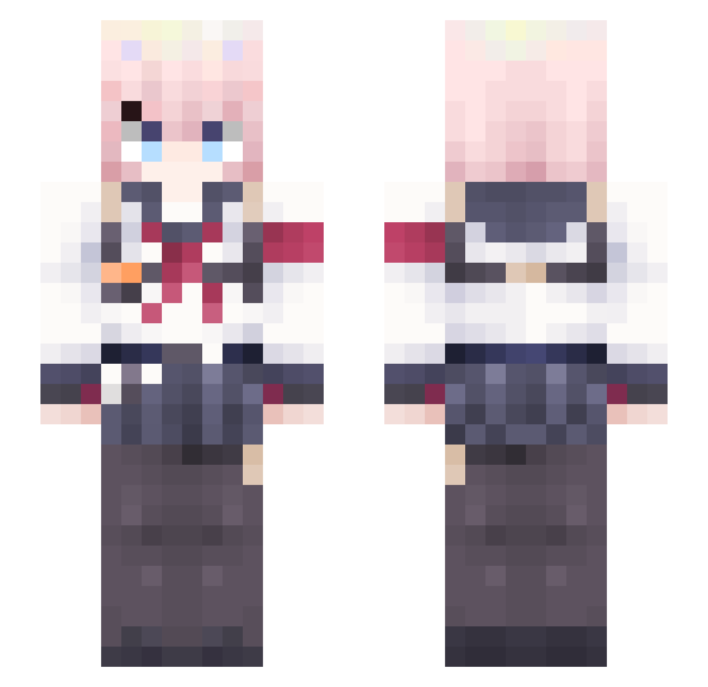 Ryuge_kiki Minecraft skin, front and back view