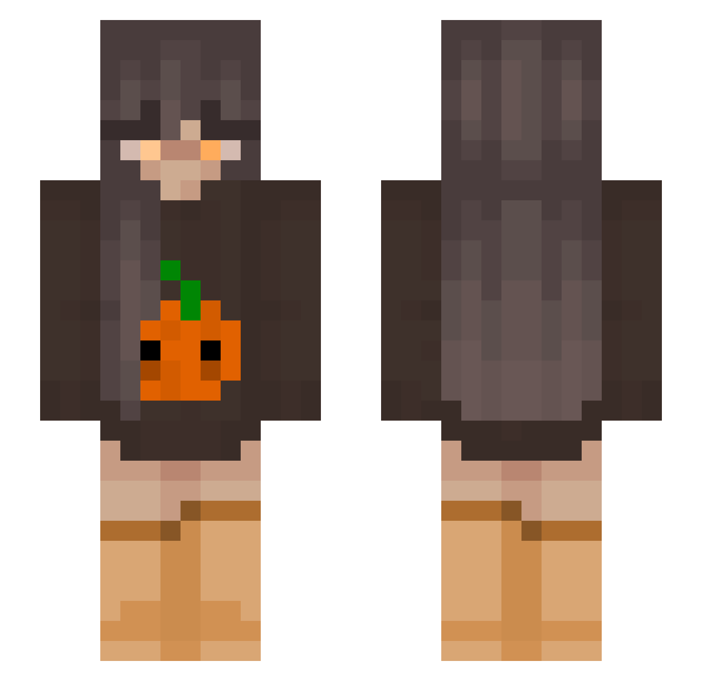 Kryizar Minecraft skin, front and back view