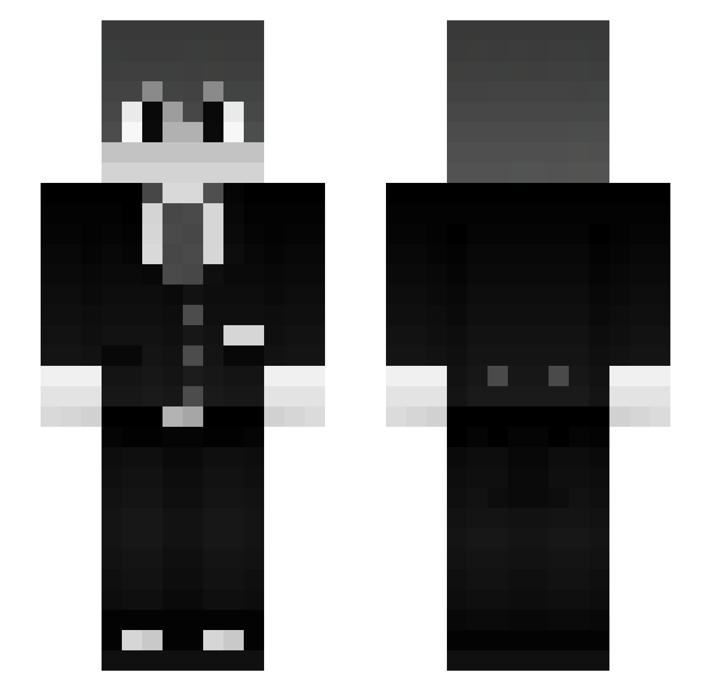Trevicarus Minecraft skin, front and back view