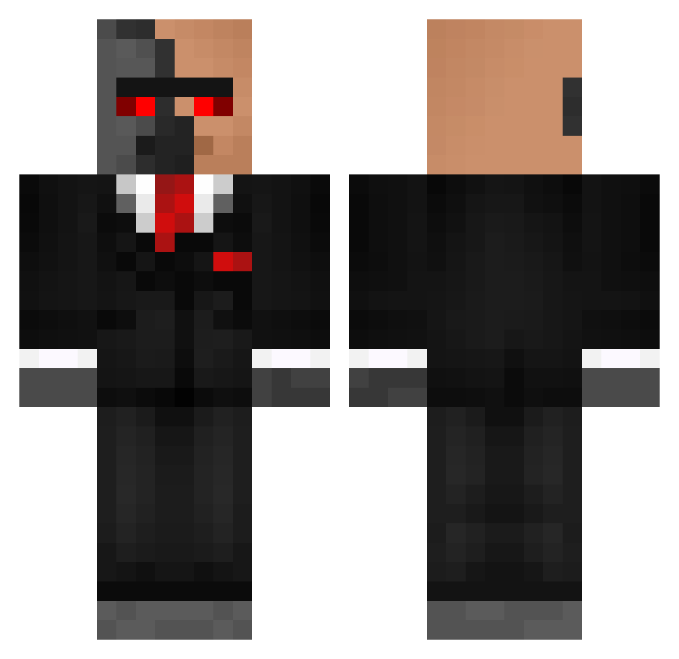 LittleJ Minecraft skin, front and back view