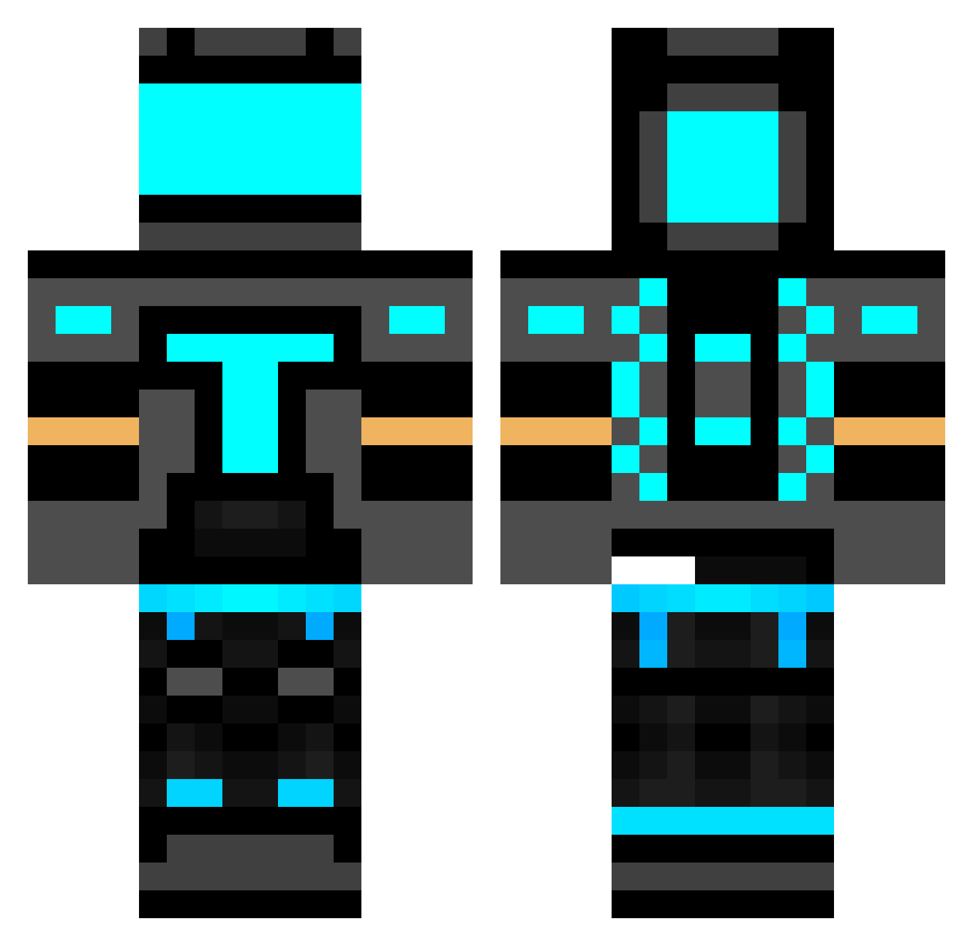 Hollong Minecraft skin, front and back view