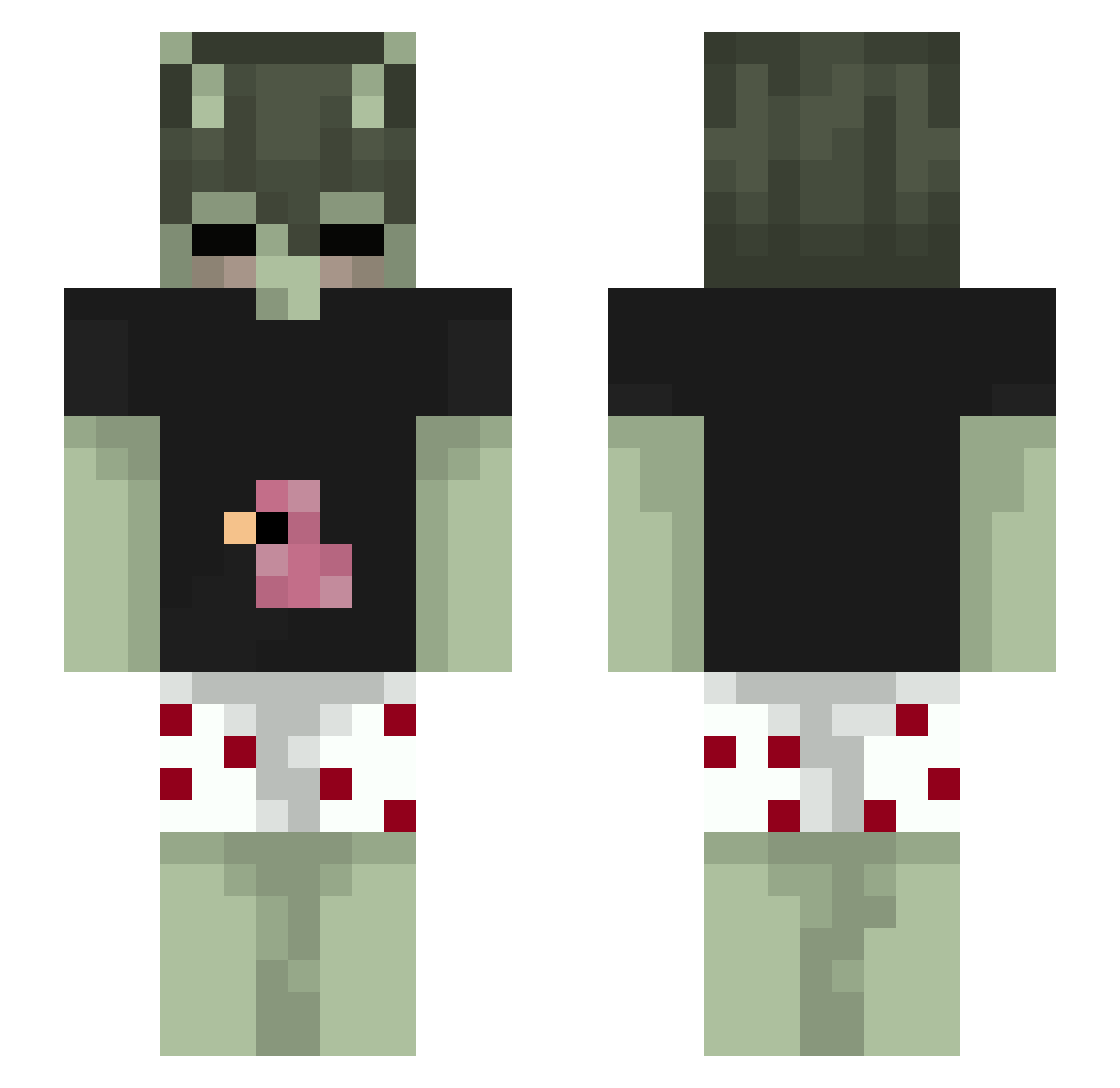 MelooC Minecraft skin, front and back view