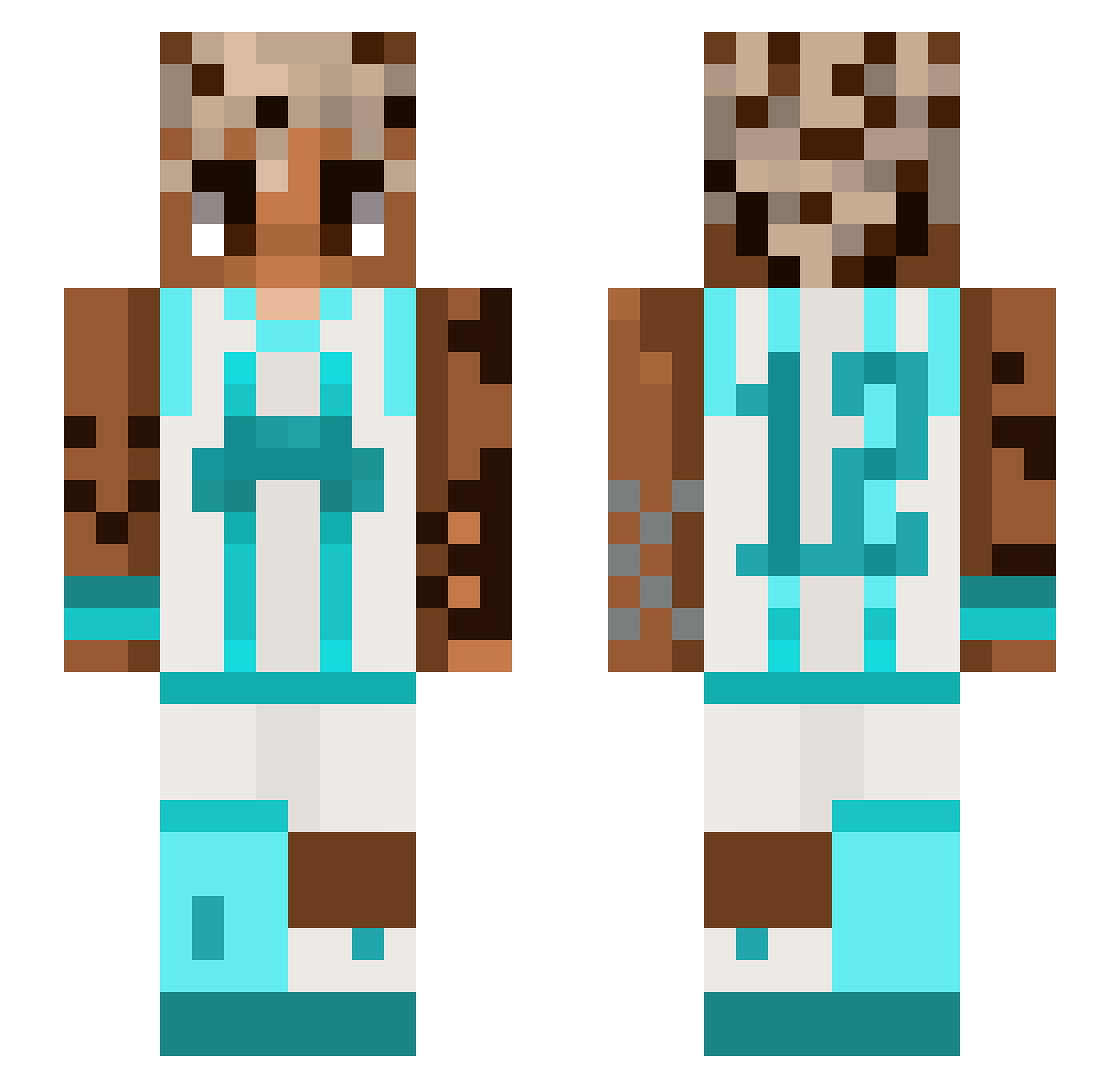Adisxn Minecraft skin, front and back view