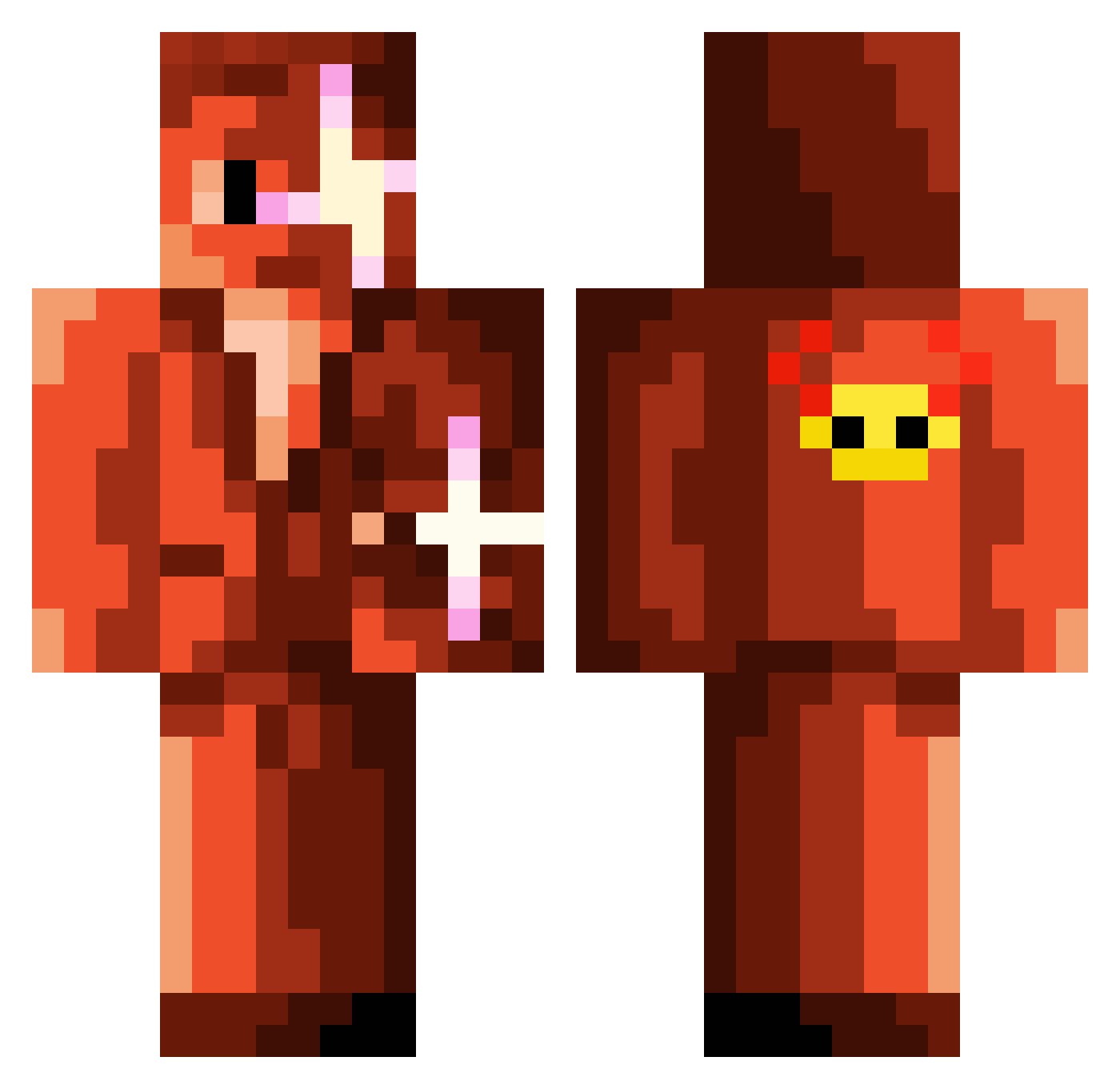 millyilly Minecraft skin, front and back view
