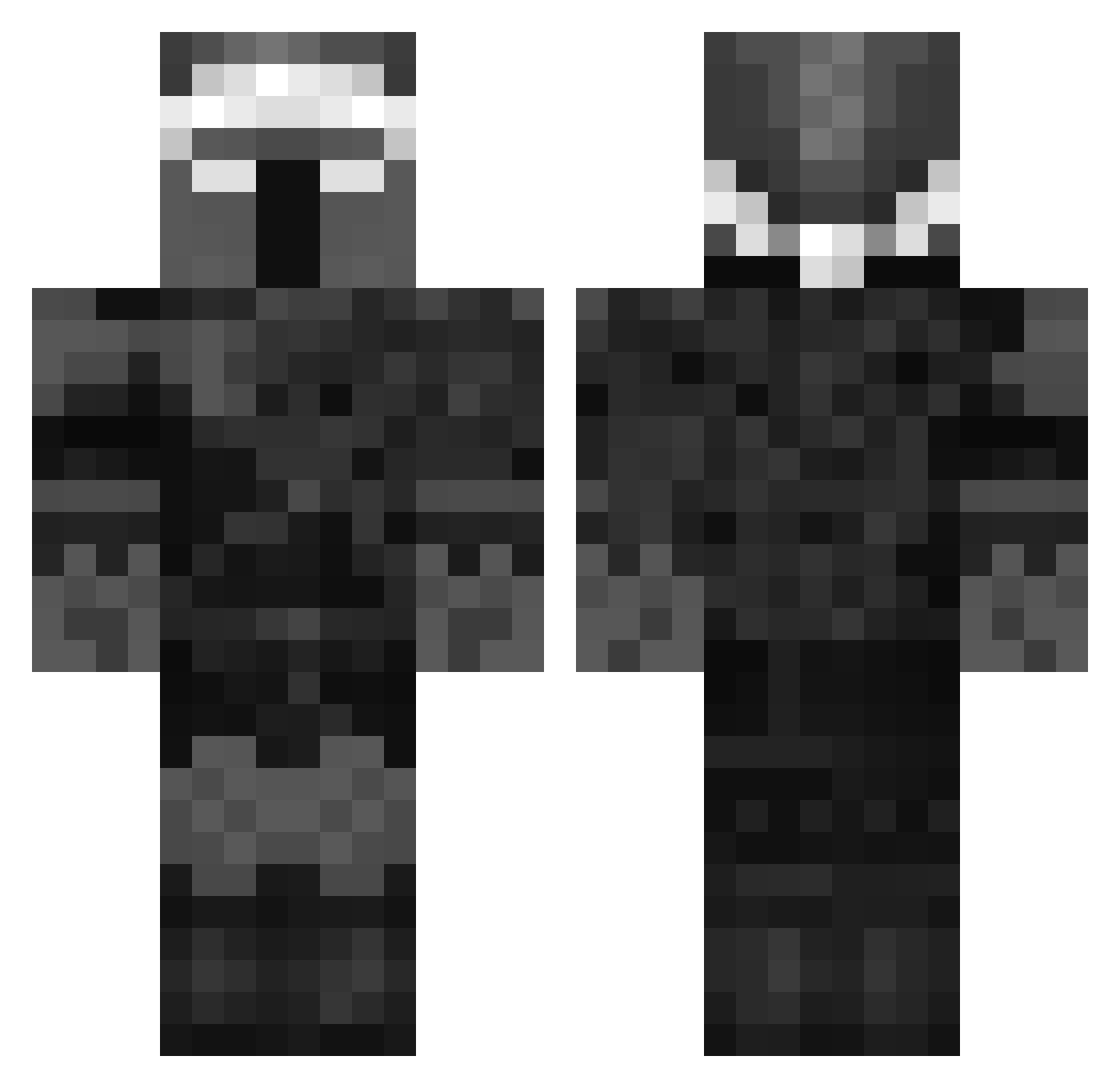 Phooey07 Minecraft skin, front and back view