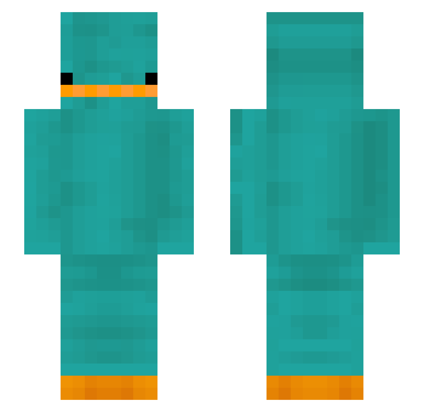 Kokodoggi Minecraft skin, front and back view