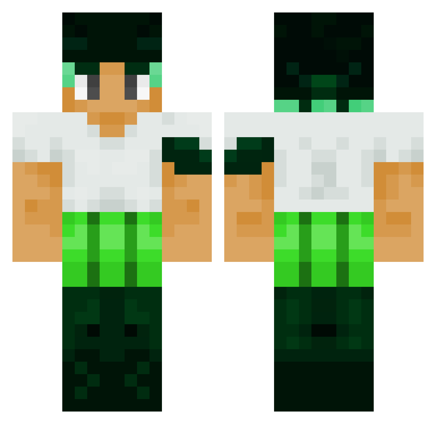 MaxInatoren Minecraft skin, front and back view