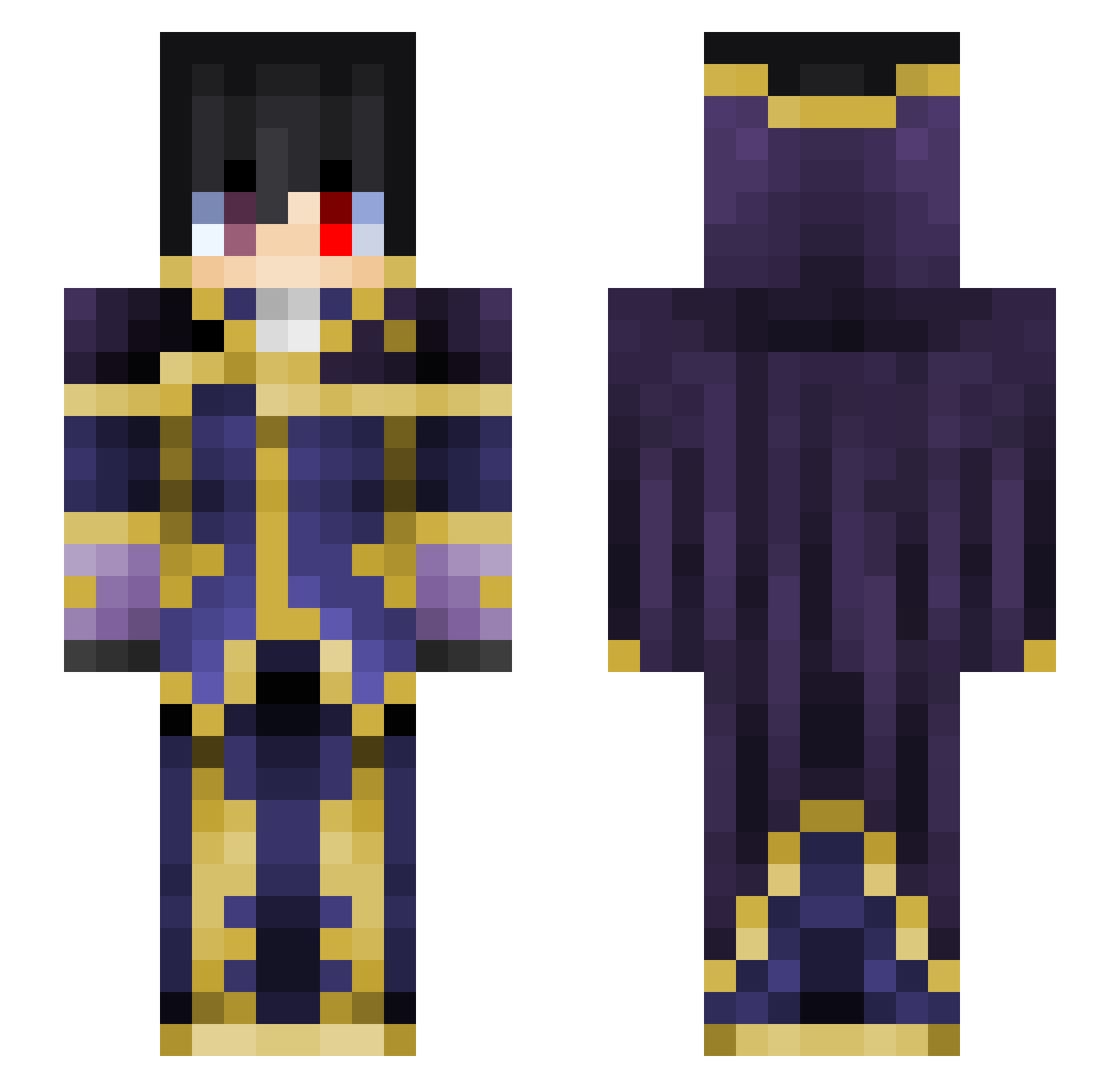 810A Minecraft skin, front and back view