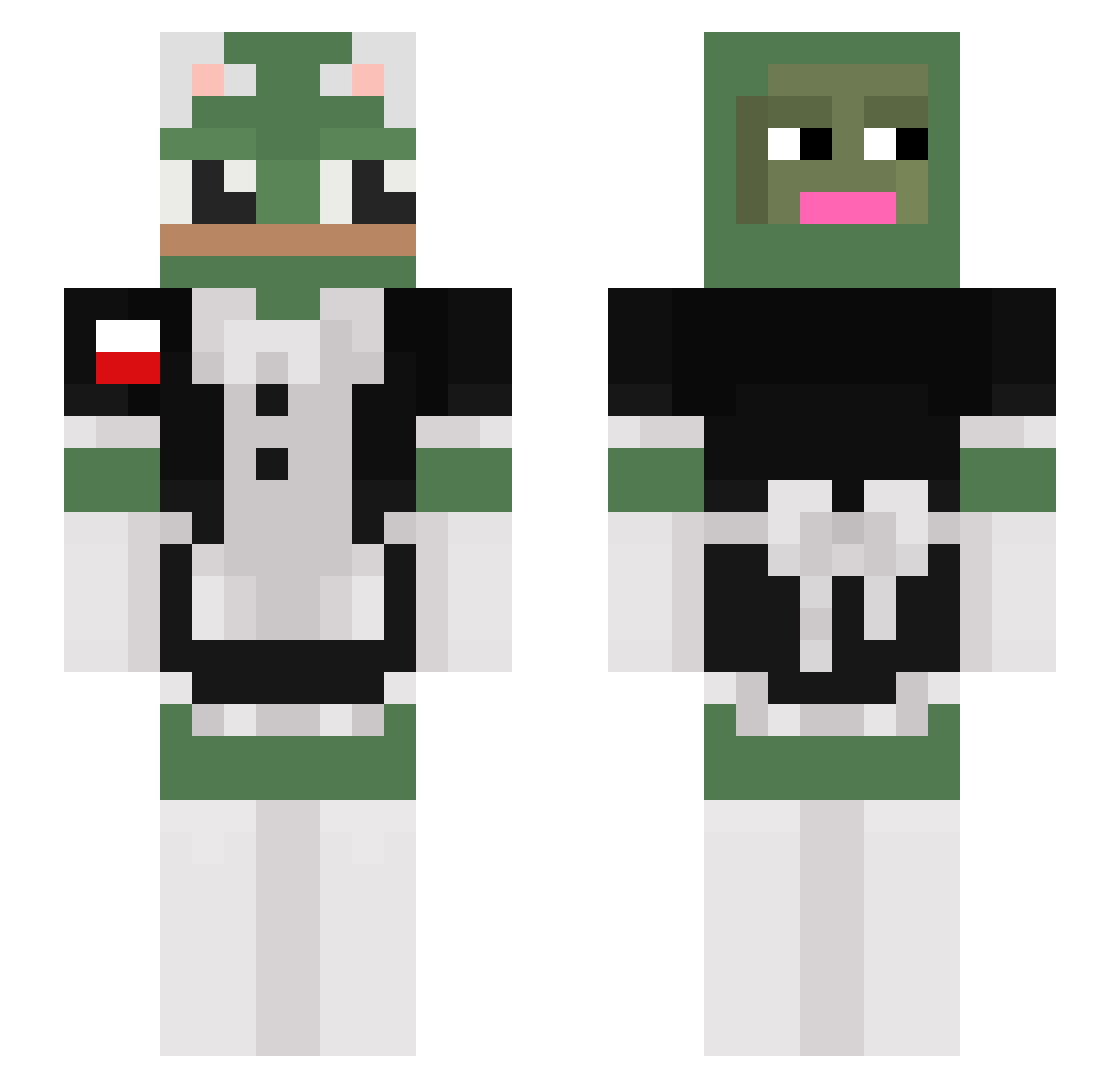 MWG_Withered Minecraft skin, front and back view