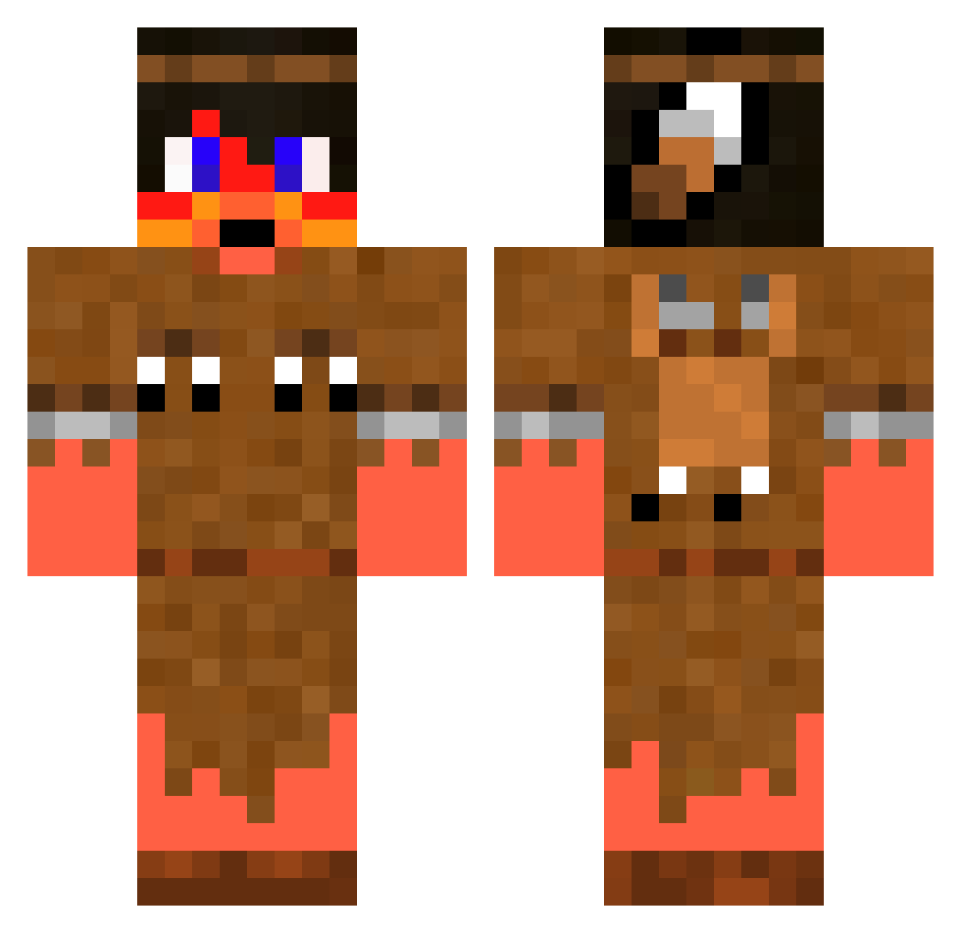 n07x Minecraft skin, front and back view