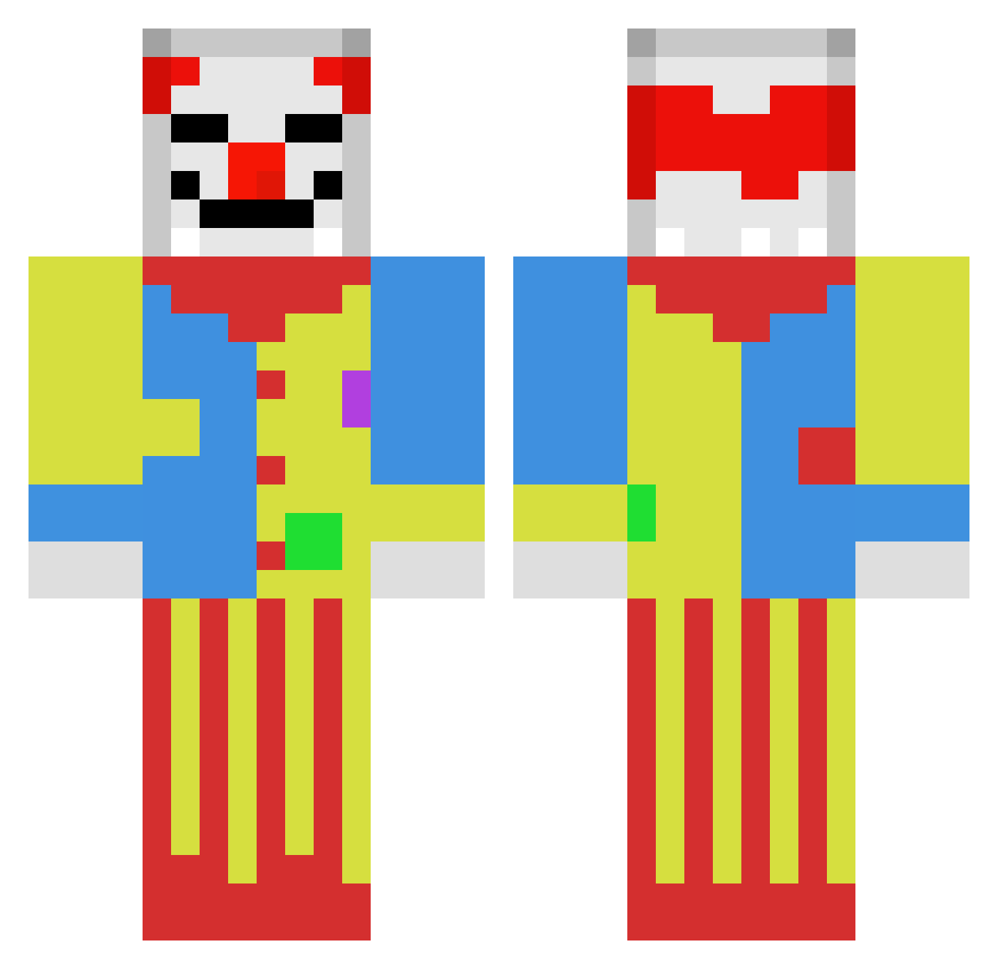 Newnys Minecraft skin, front and back view