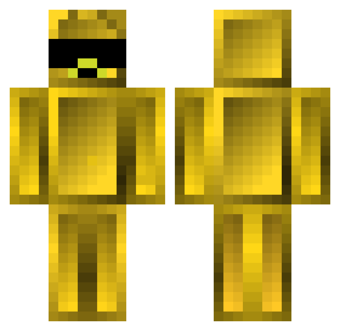 ClapEEZ Minecraft skin, front and back view