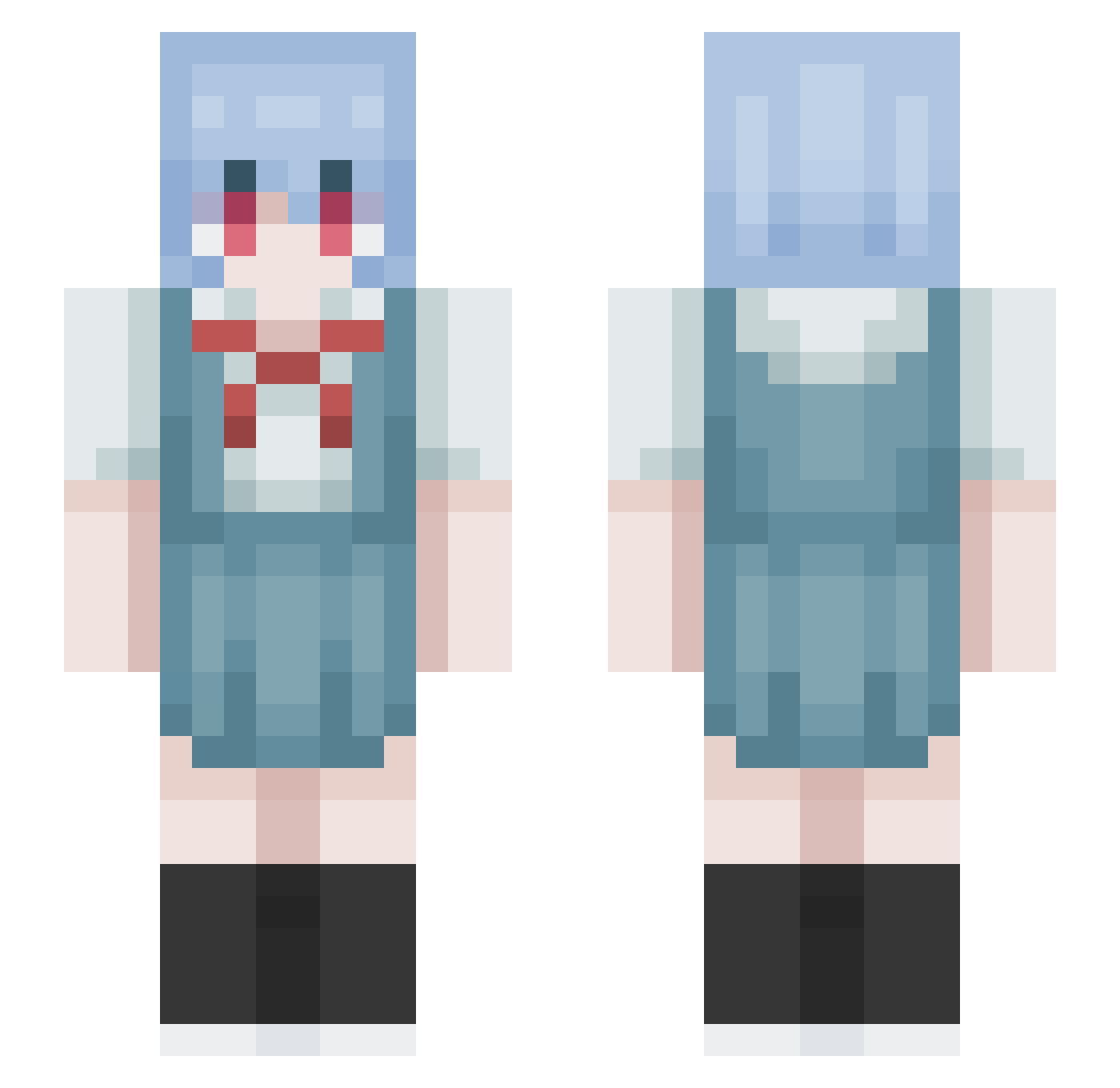 r4rStar Minecraft skin, front and back view