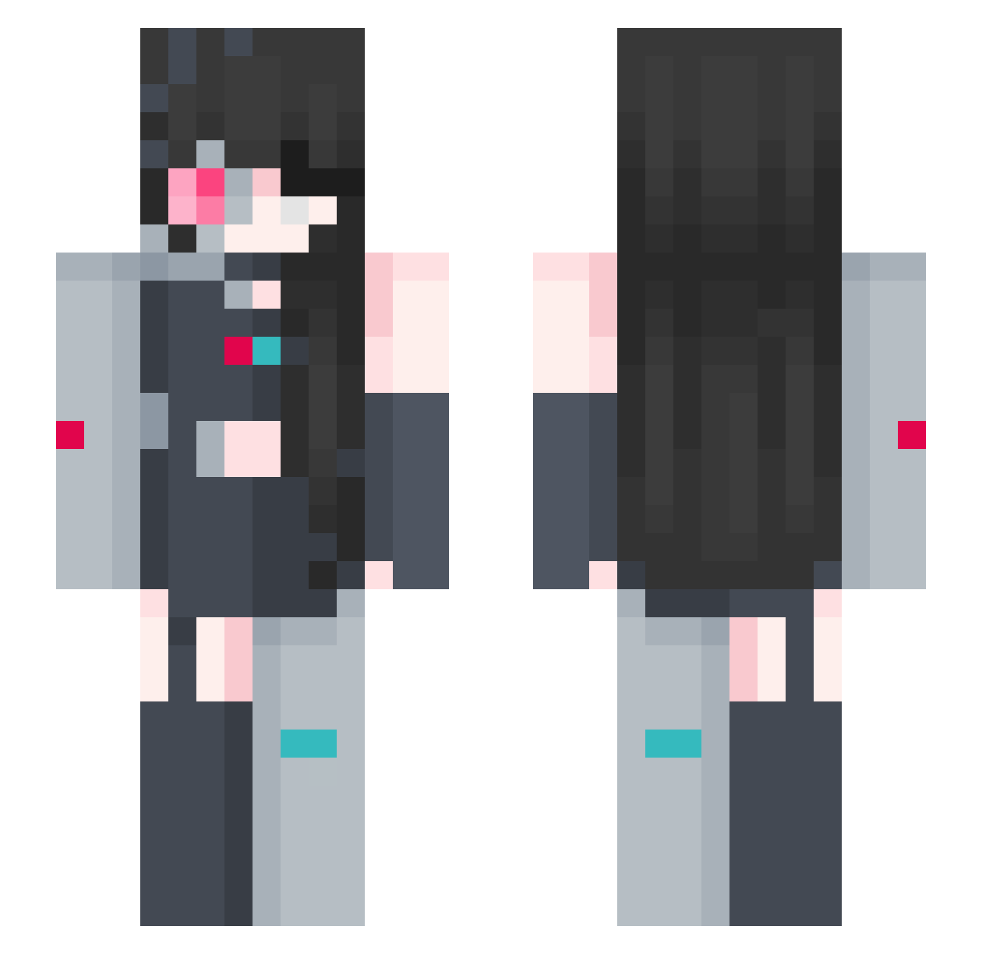 czarbonite Minecraft skin, front and back view