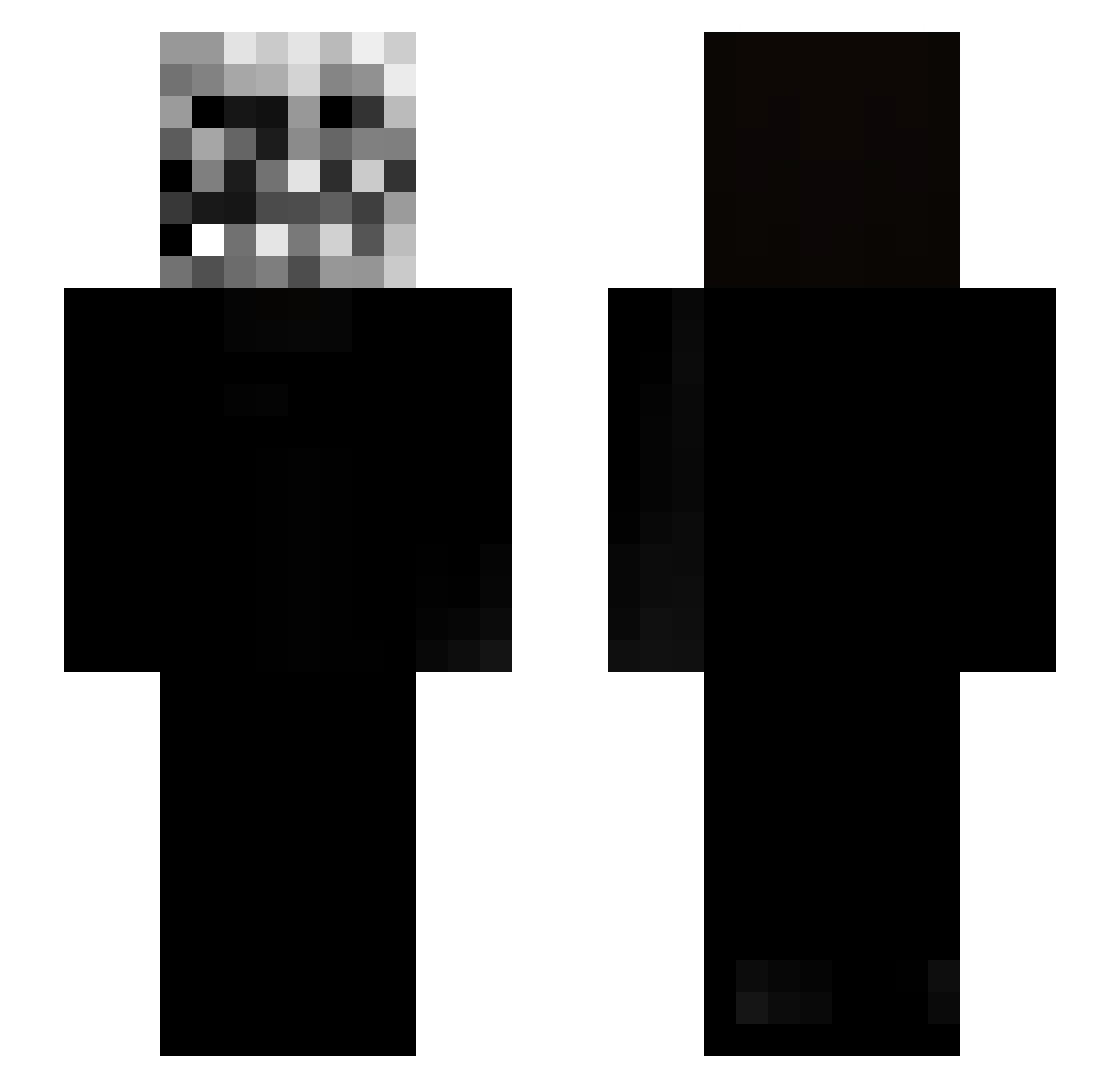AlexexDarkness Minecraft skin, front and back view