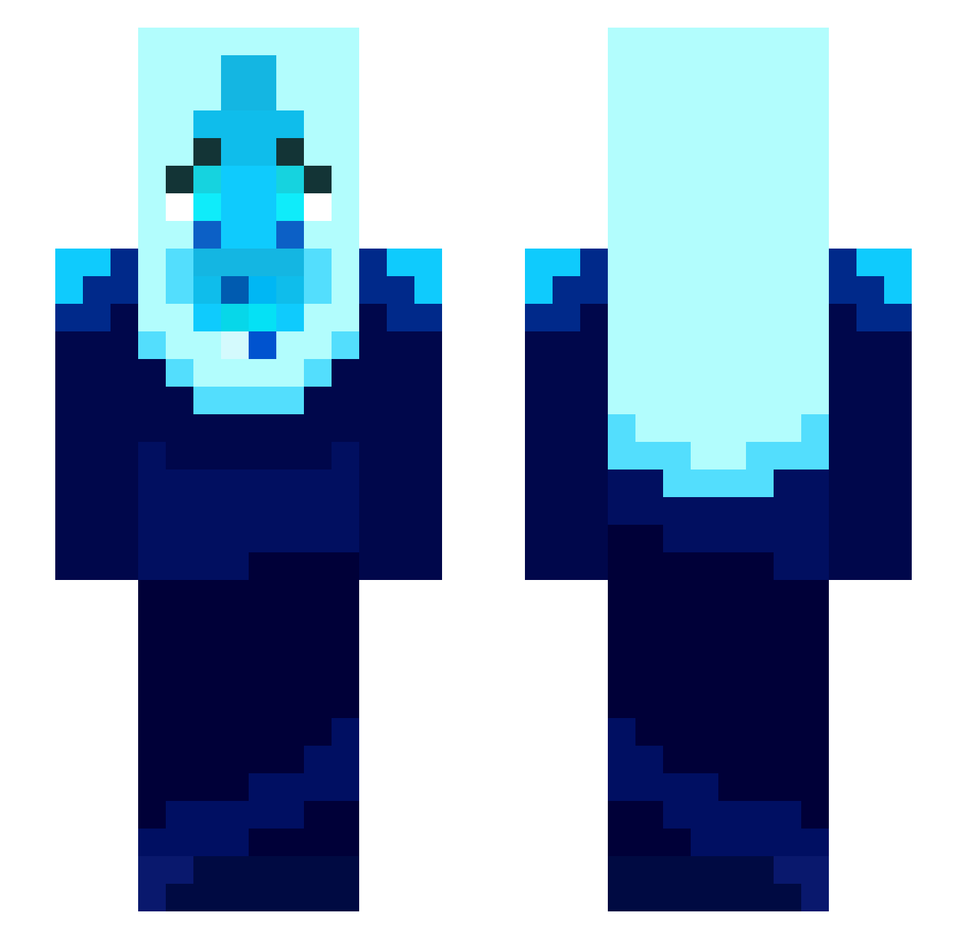DDFOnline Minecraft skin, front and back view