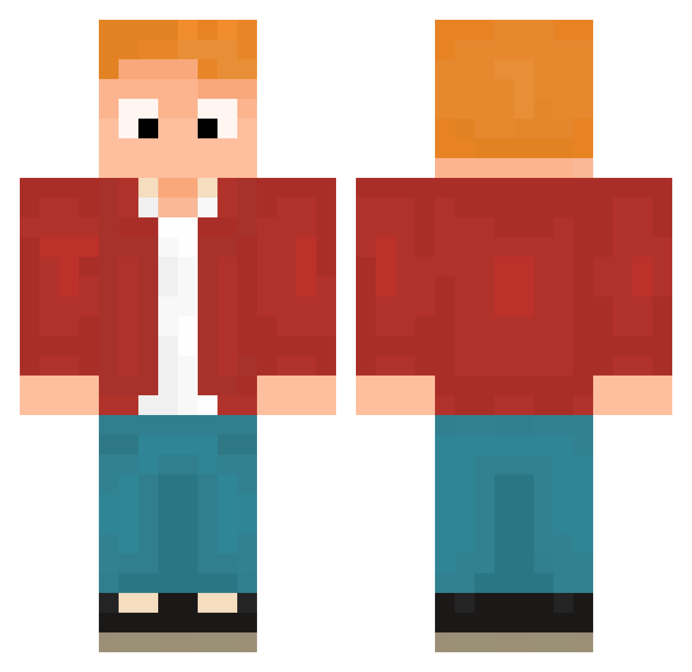 RabbottRabbott Minecraft skin, front and back view