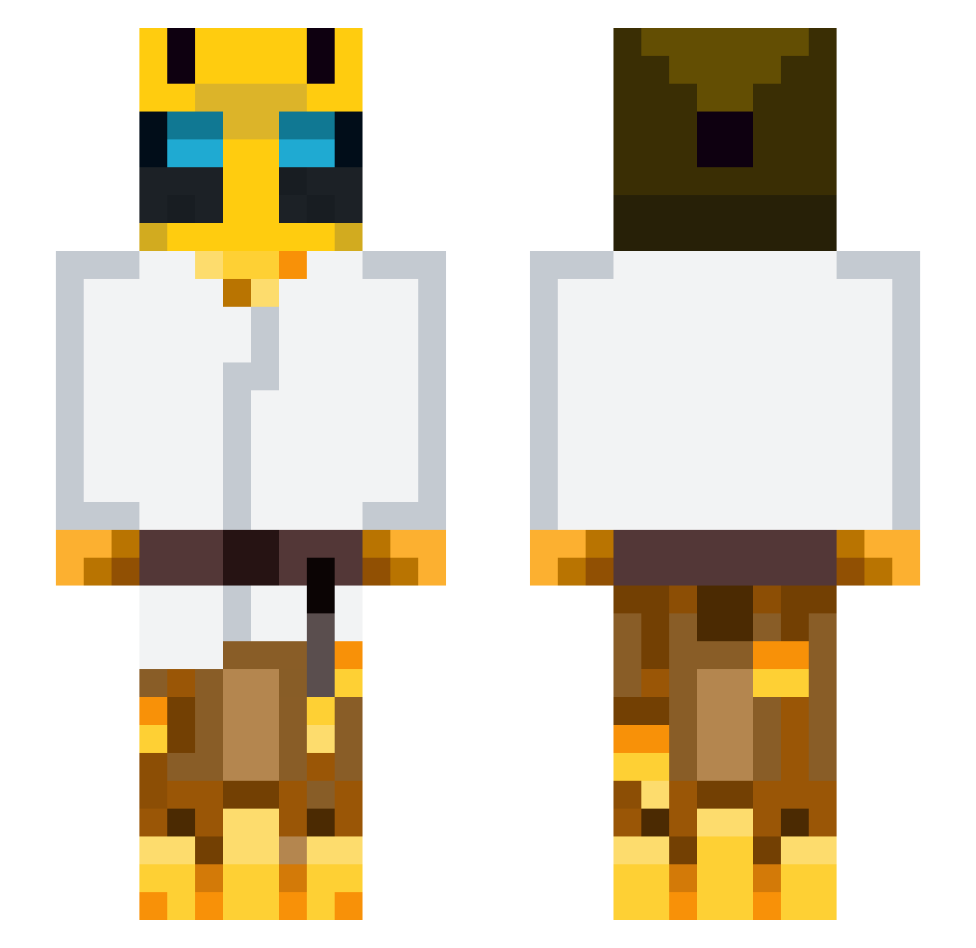 Thylakin Minecraft skin, front and back view
