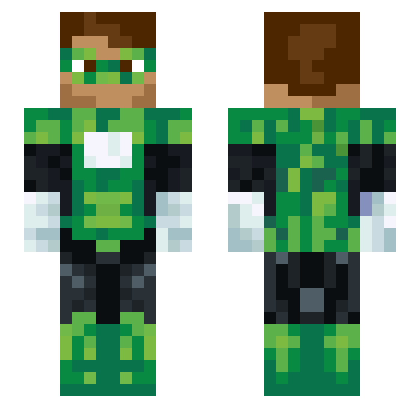 viciousOW Minecraft skin, front and back view