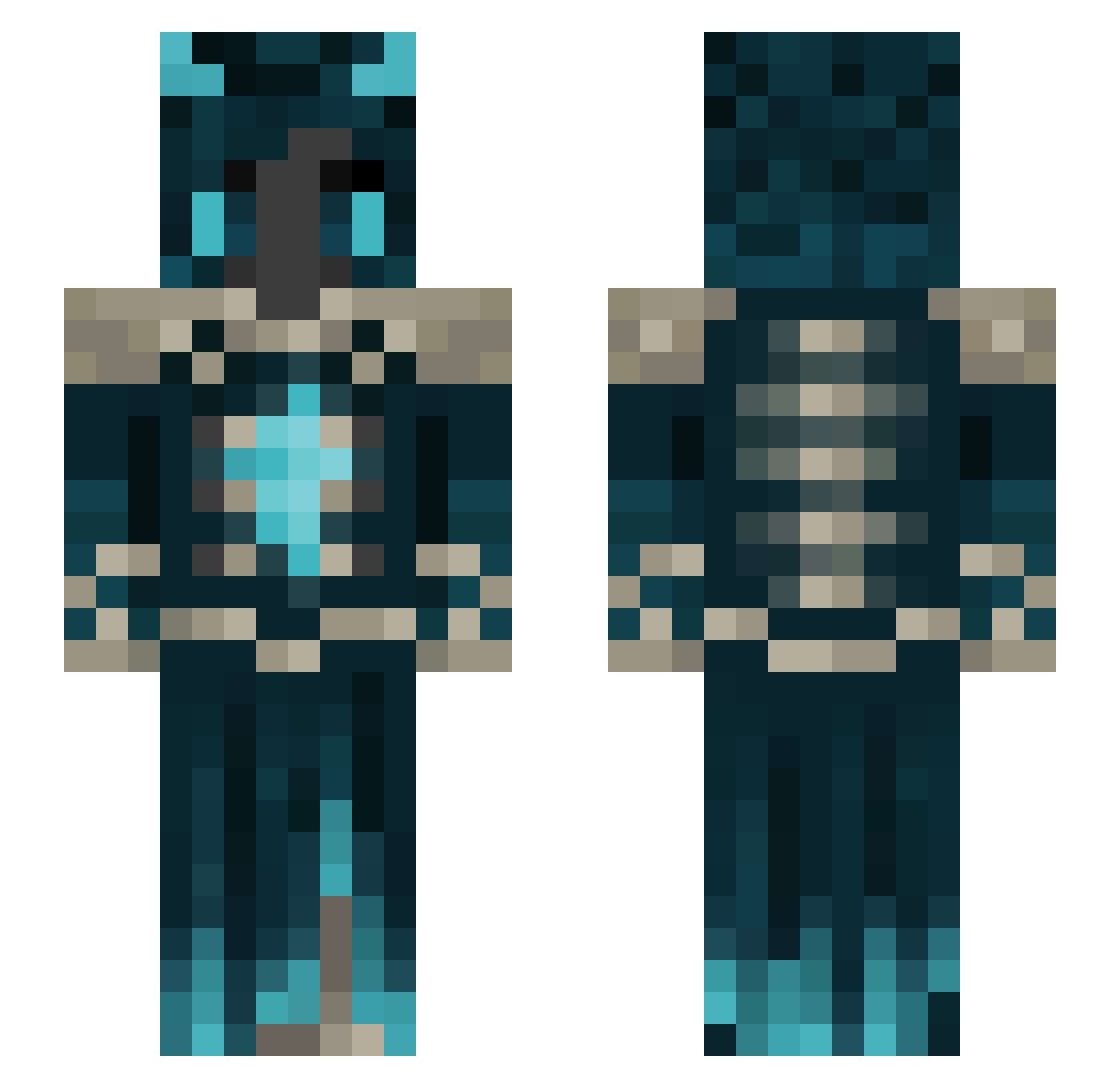 hirokomiku Minecraft skin, front and back view