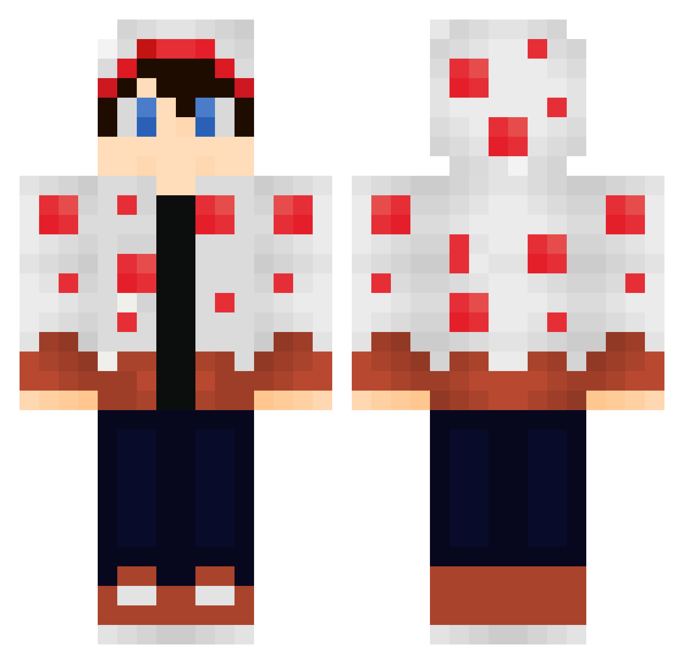 TheLazyTrain Minecraft skin, front and back view