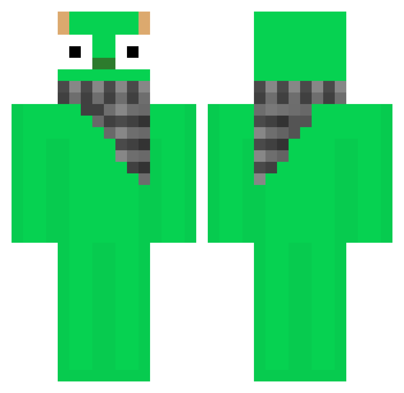 Infecter Minecraft skin, front and back view