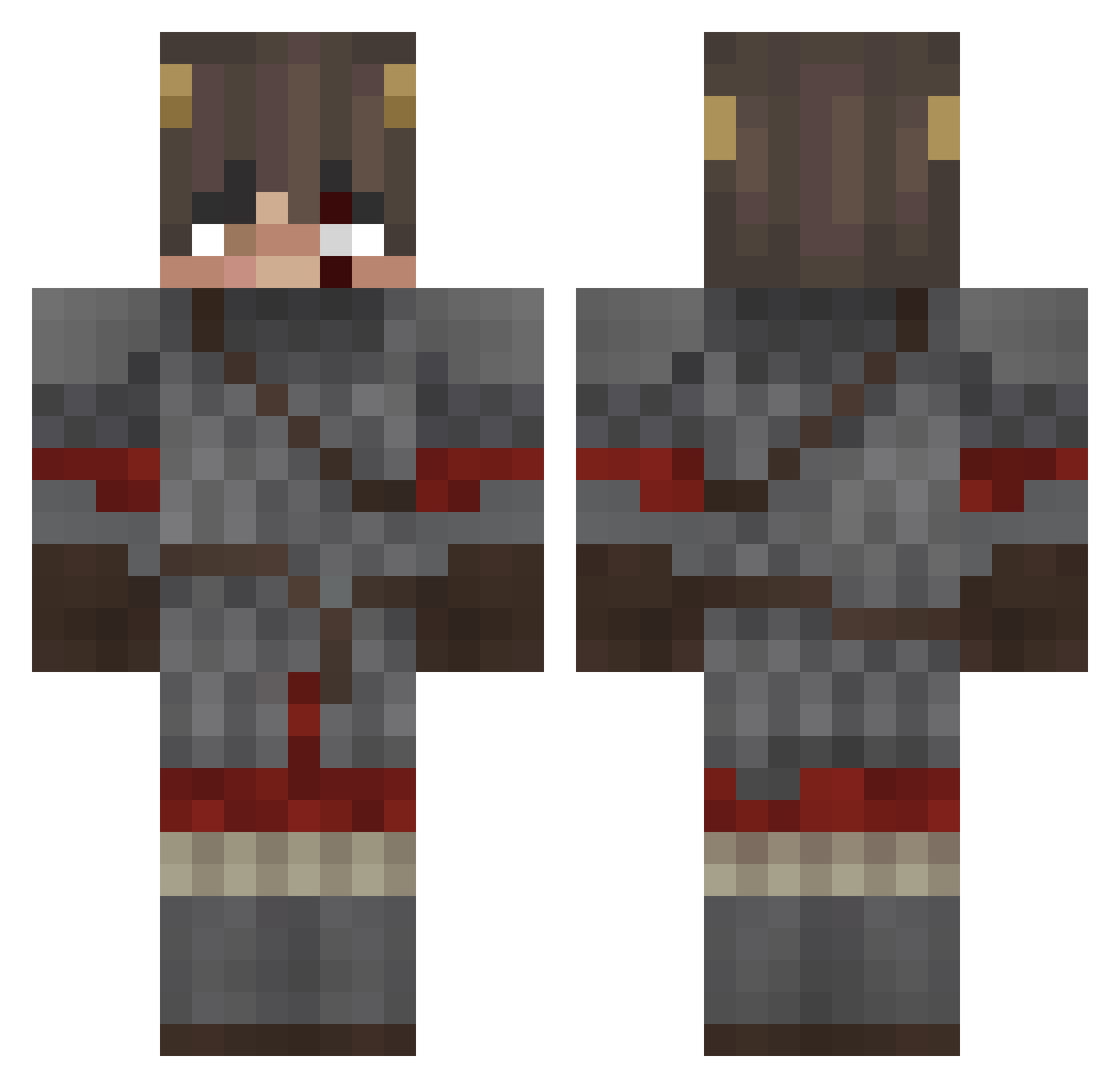 riyu_yuzuriha Minecraft skin, front and back view