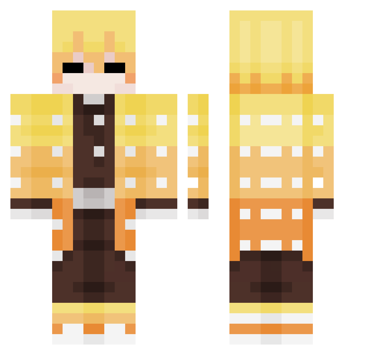 Prince0622 Minecraft skin, front and back view