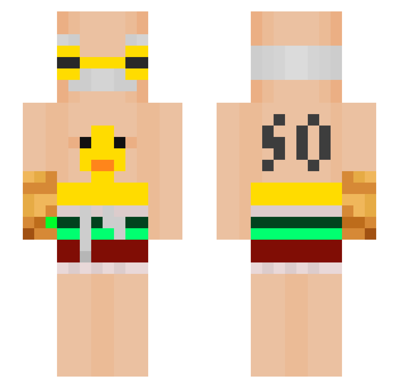 ABAKASIRETI Minecraft skin, front and back view