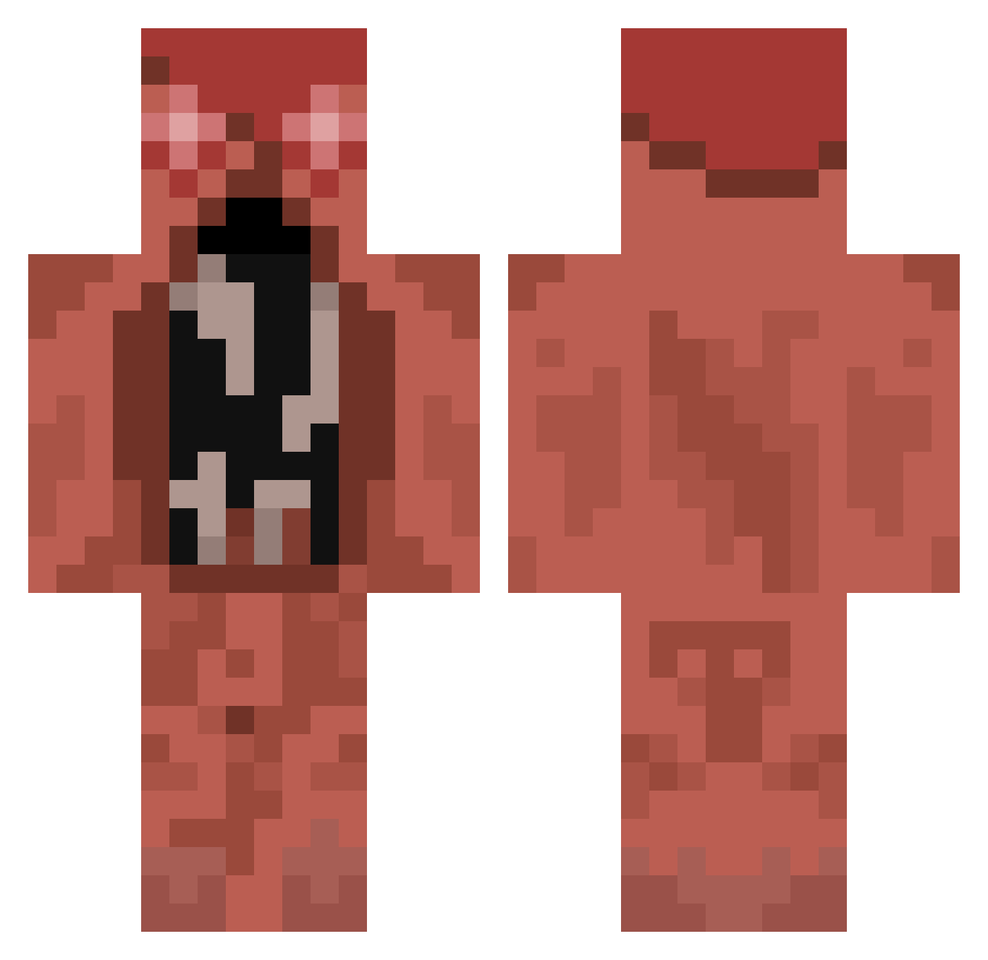 NoName019 Minecraft skin, front and back view