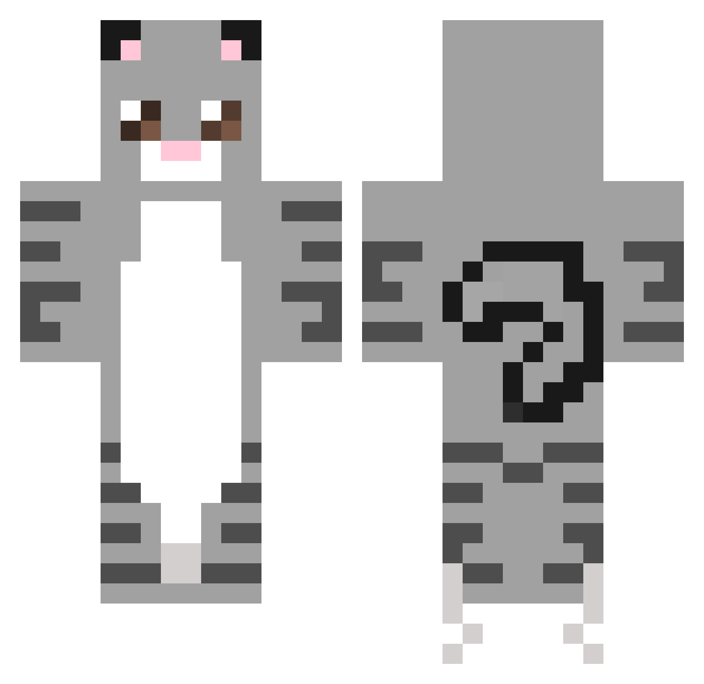 wawr Minecraft skin, front and back view