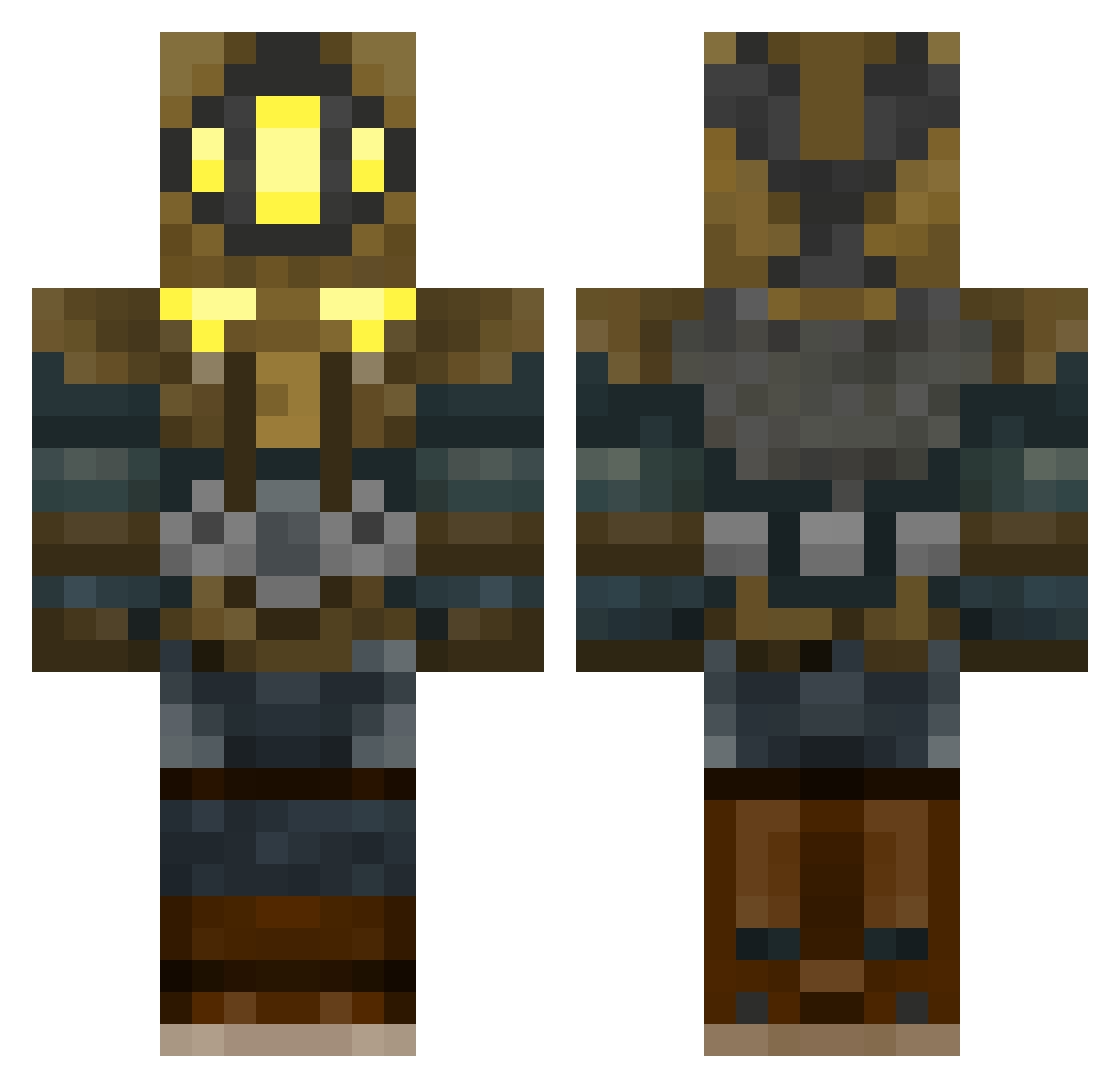 skeed Minecraft skin, front and back view