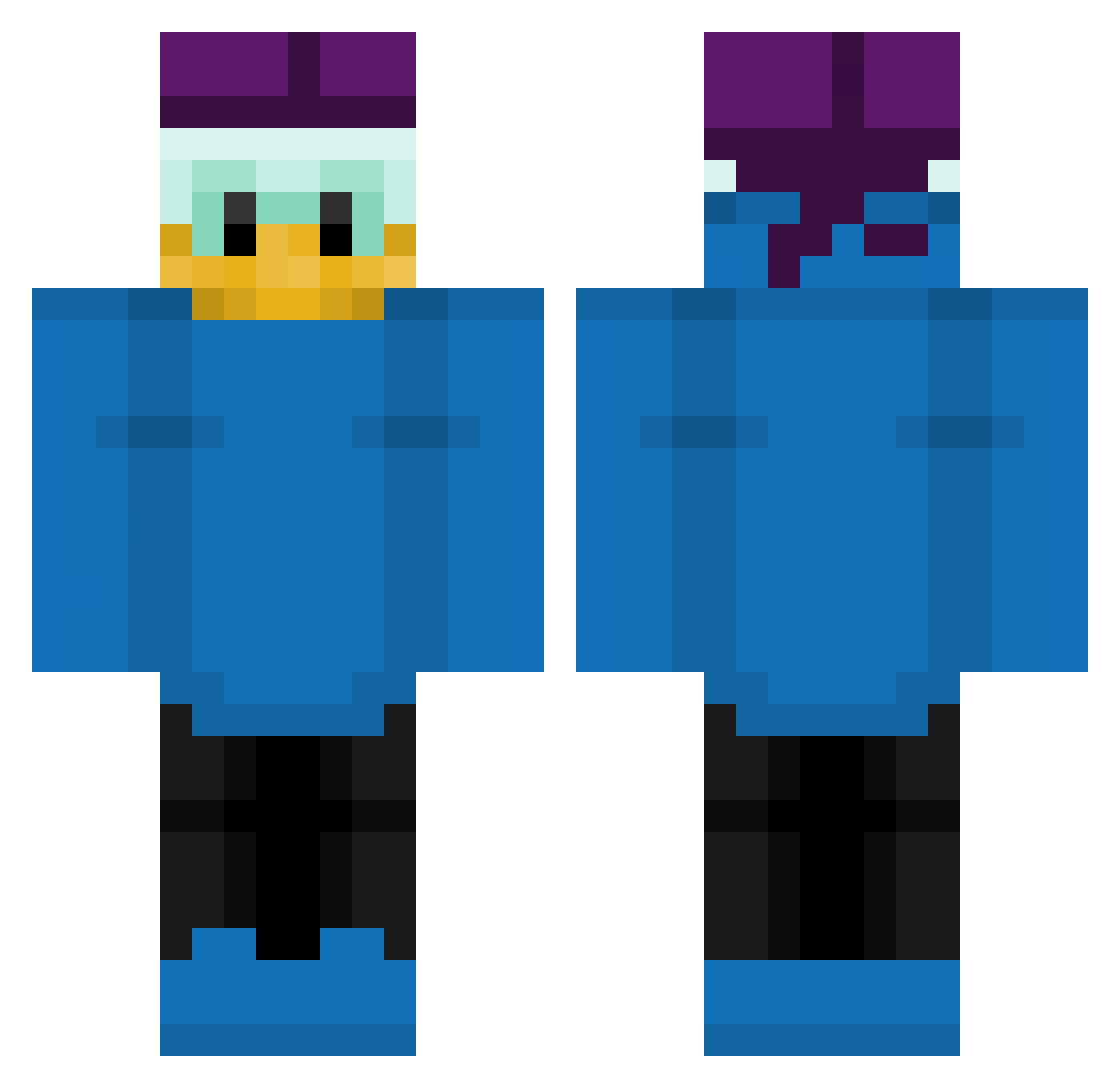 LetItBurrn Minecraft skin, front and back view