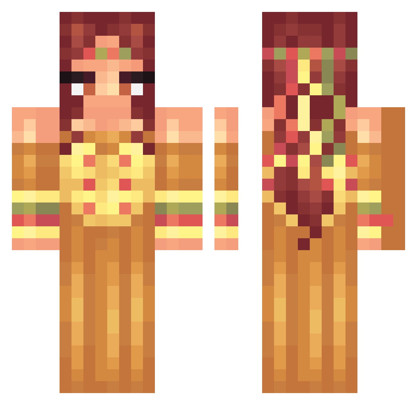 sachikx Minecraft skin, front and back view