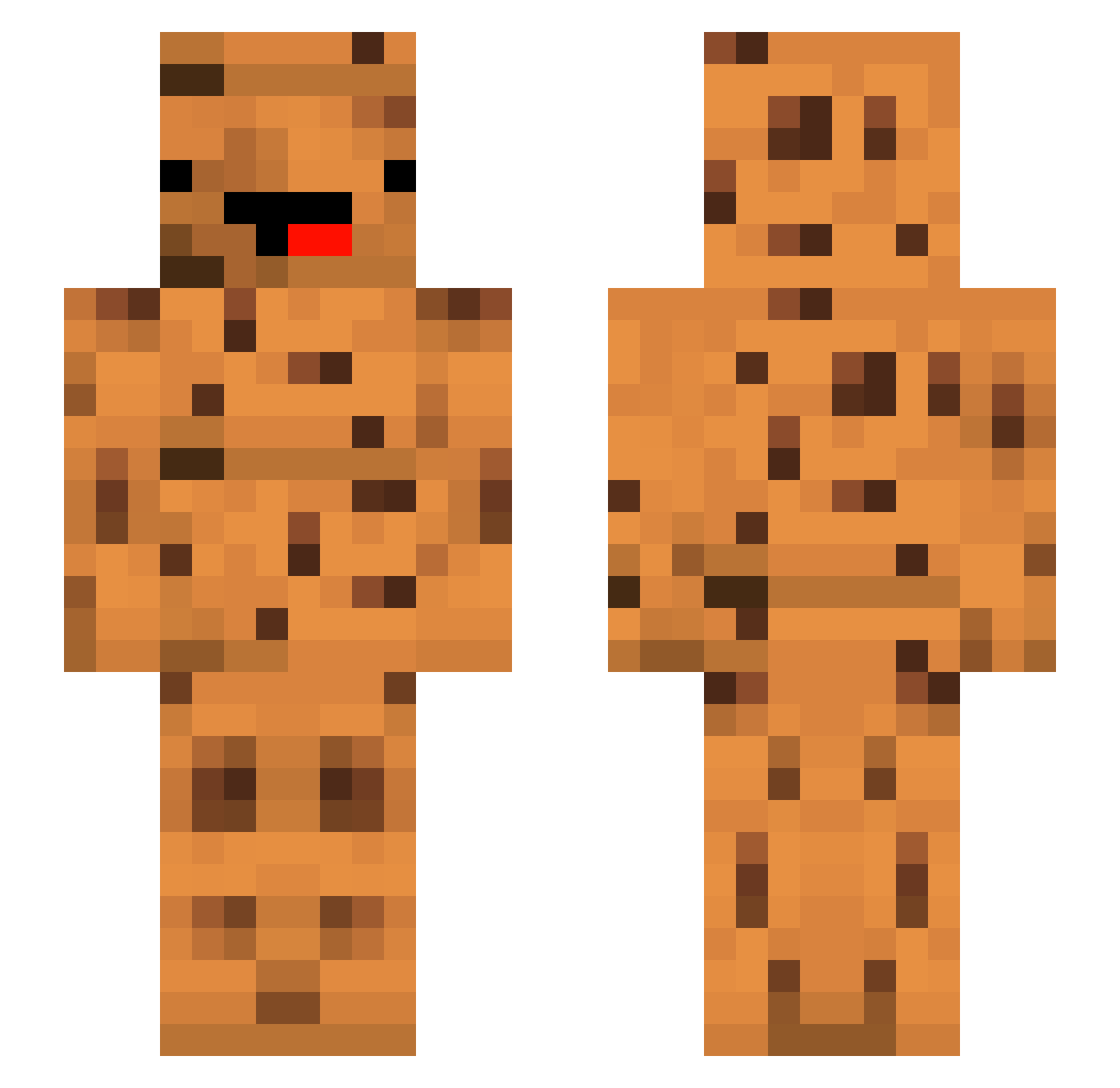 Inked2 Minecraft skin, front and back view