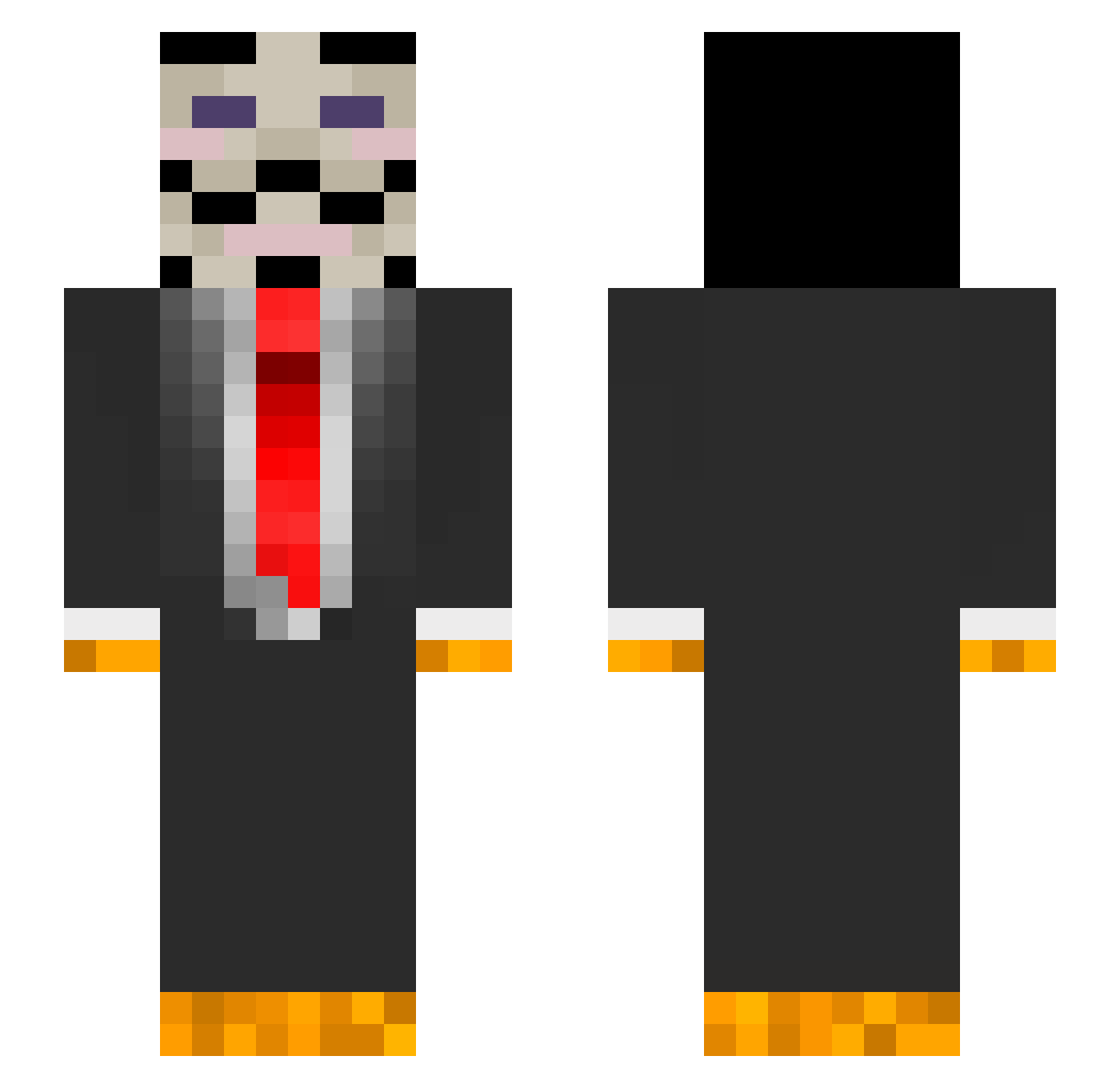 Psalis Minecraft skin, front and back view