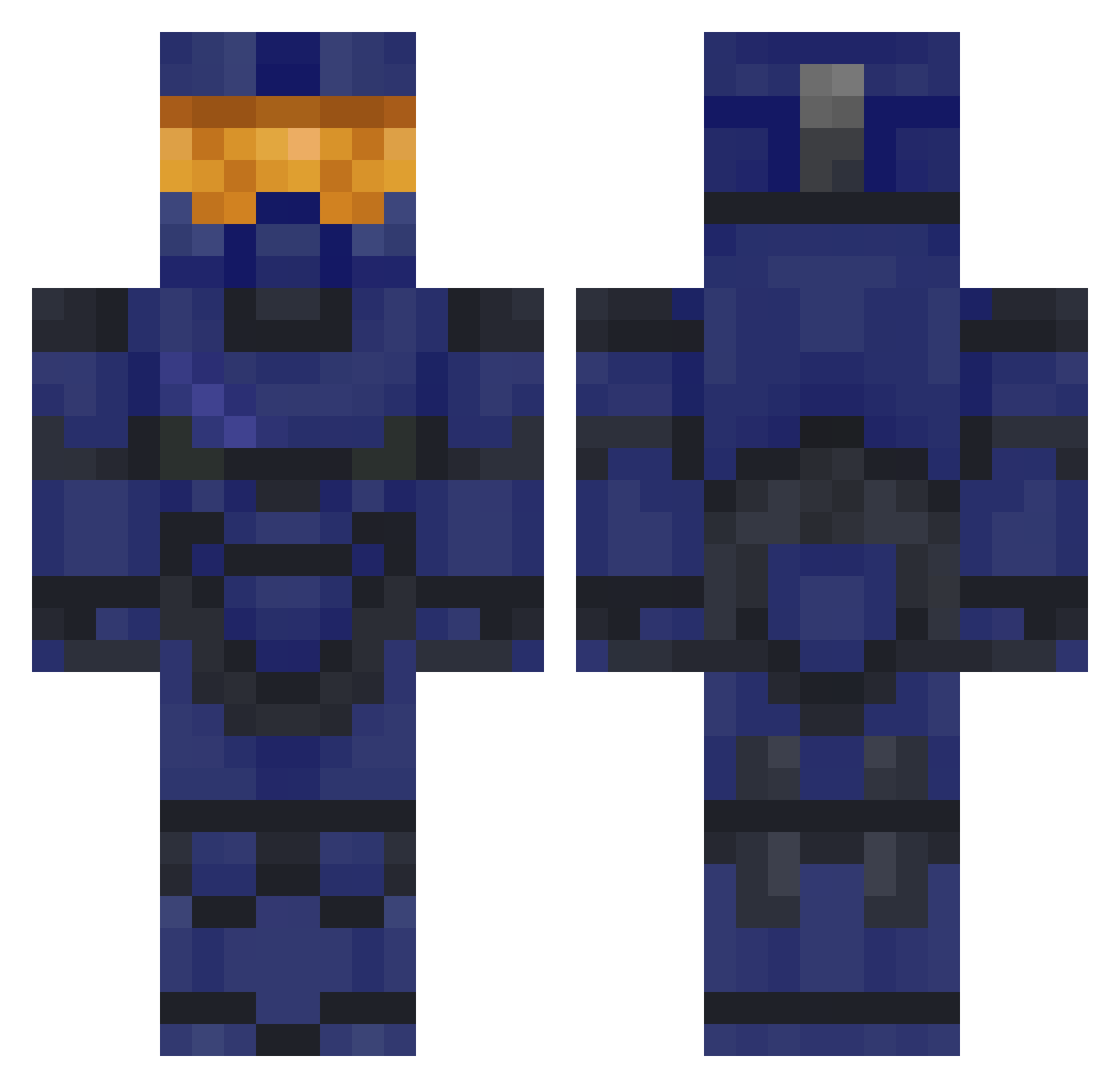 Shtiwasp Minecraft skin, front and back view