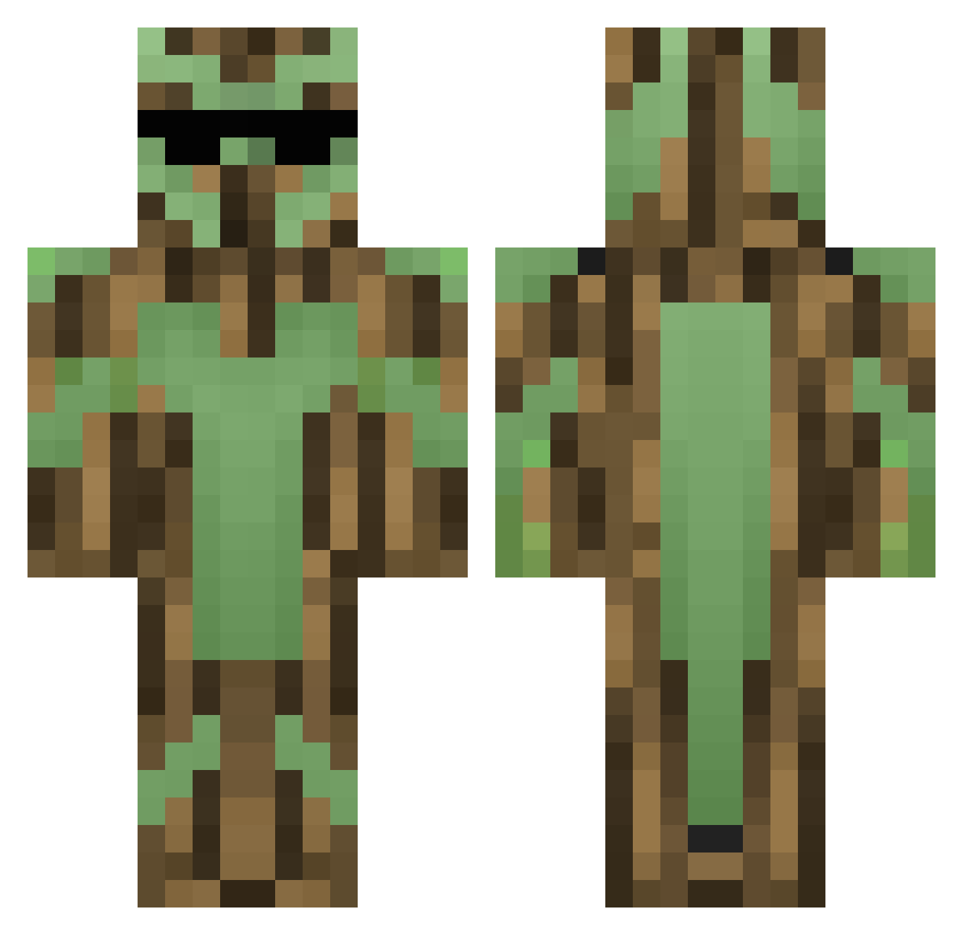 Bab Minecraft skin, front and back view