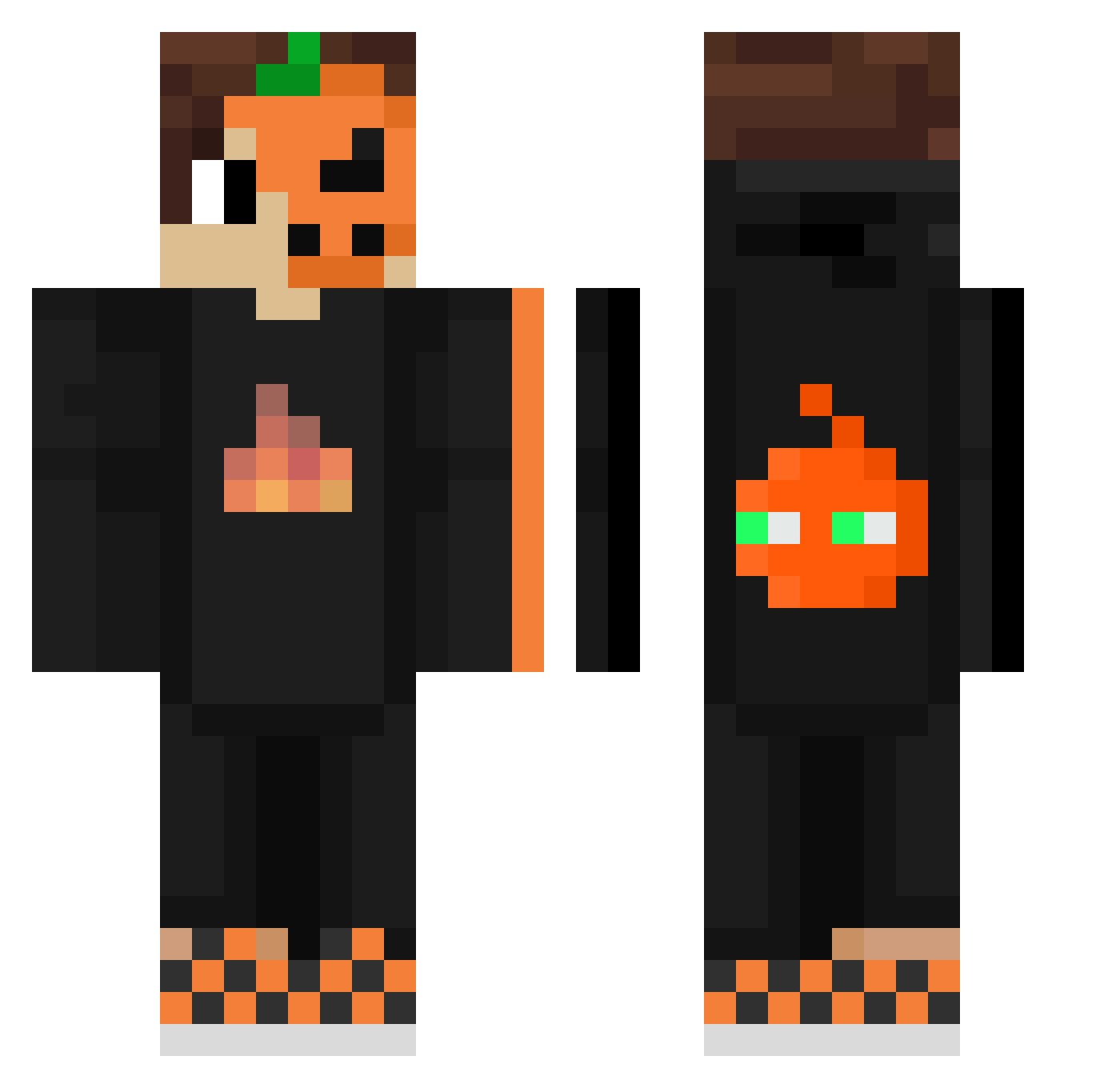Qubsoon Minecraft skin, front and back view