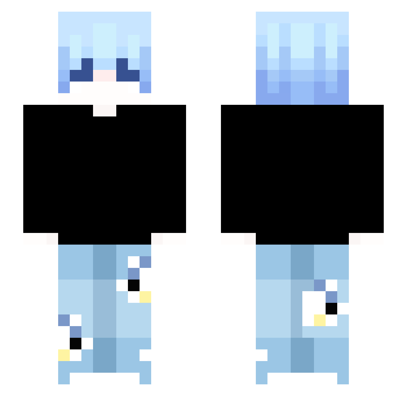 yhSoli Minecraft skin, front and back view