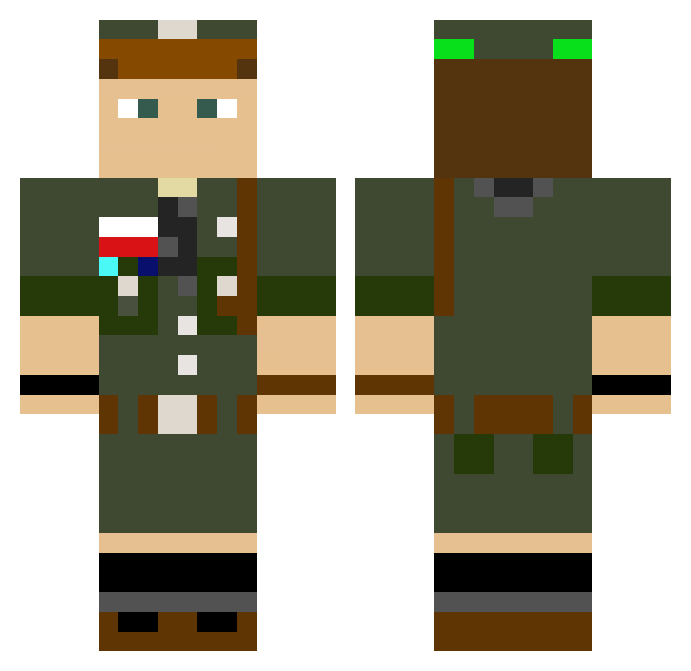 Ibanez_PL Minecraft skin, front and back view
