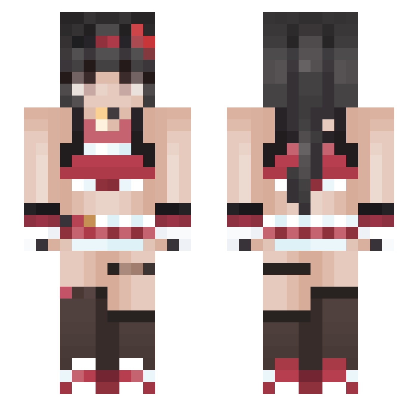 Cuohg Minecraft skin, front and back view