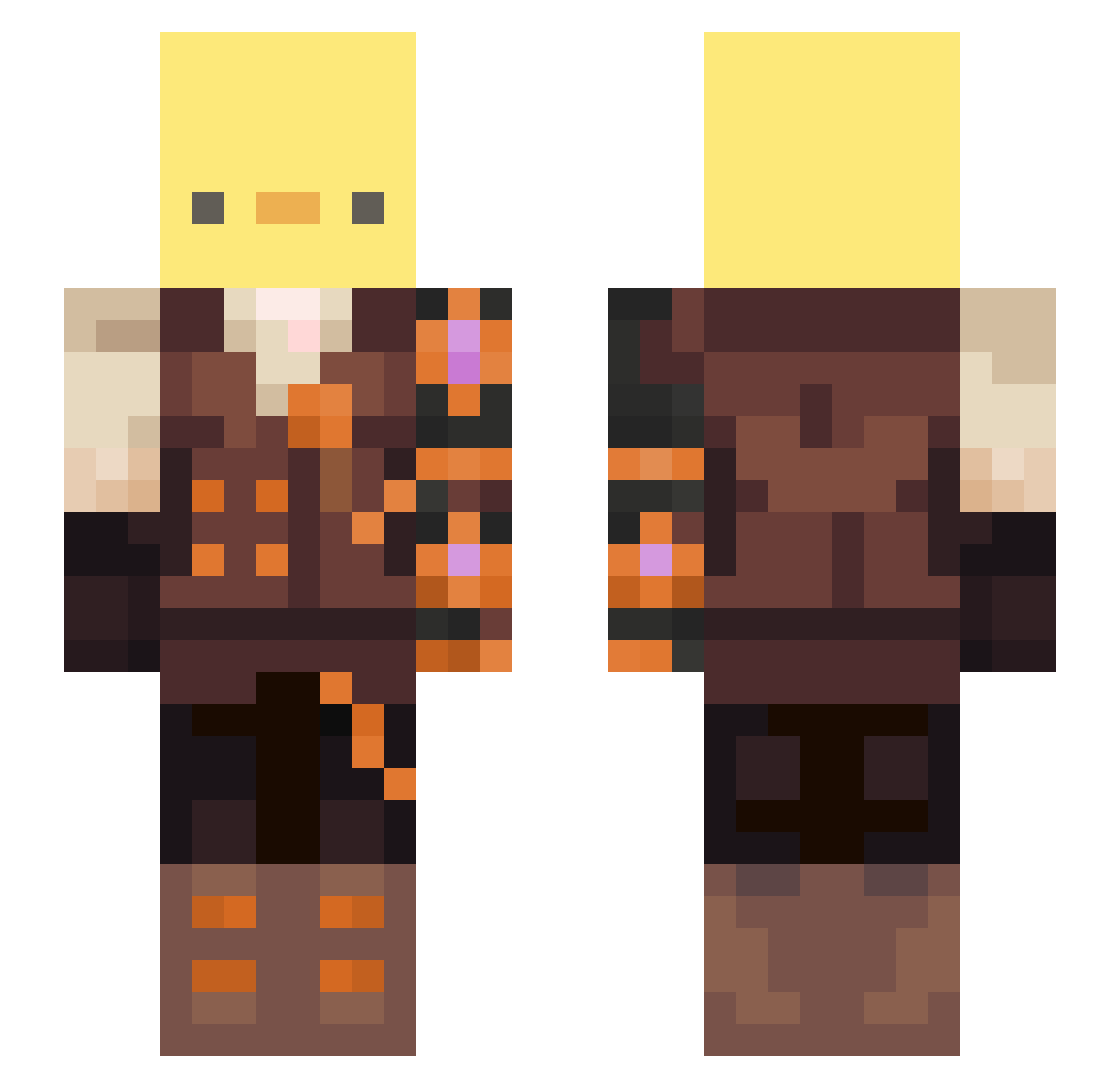 Leandro86822 Minecraft skin, front and back view