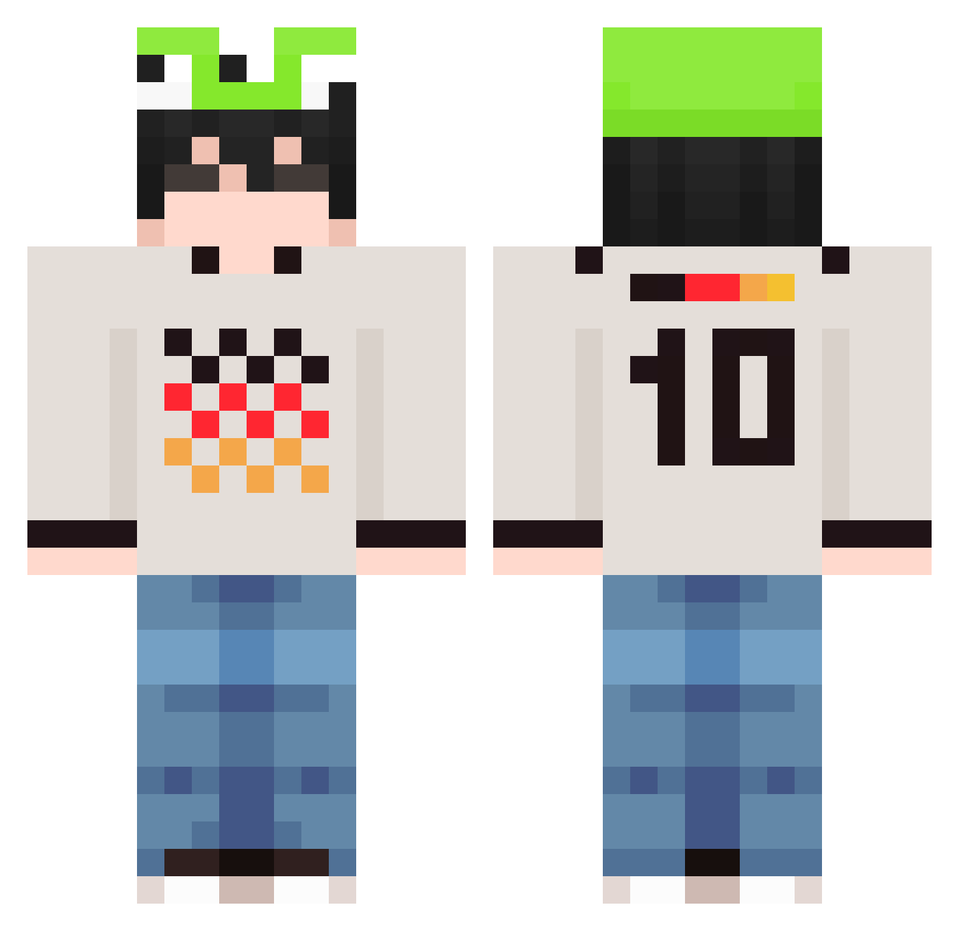 enxsuke Minecraft skin, front and back view
