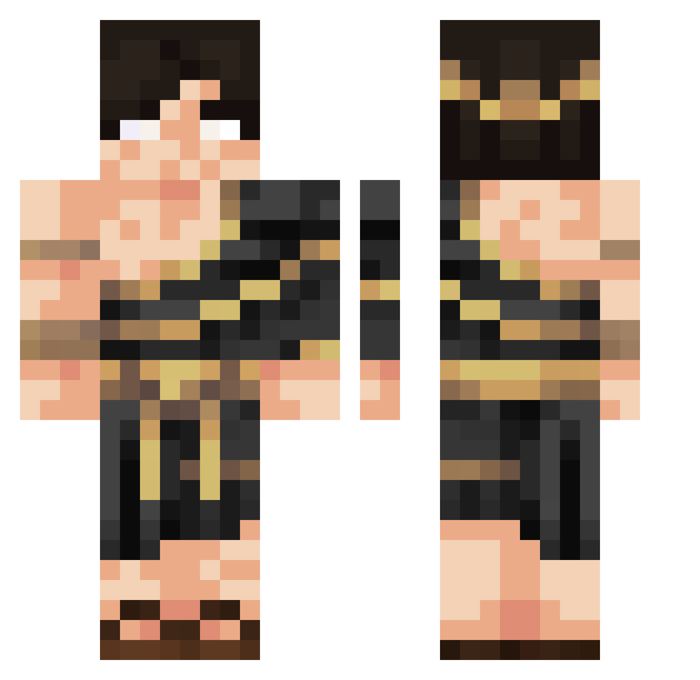 iStarzy Minecraft skin, front and back view